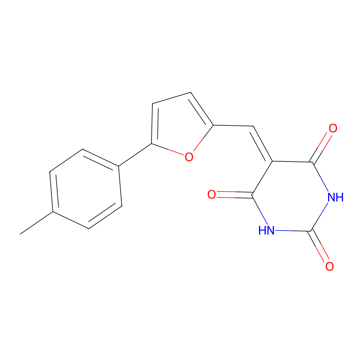 5-{[5-(4-Methylphenyl)furan-2-yl]methylidene}-1,3-diazinane-2,4,6-trione molecular structure, CAS 304896-41-1