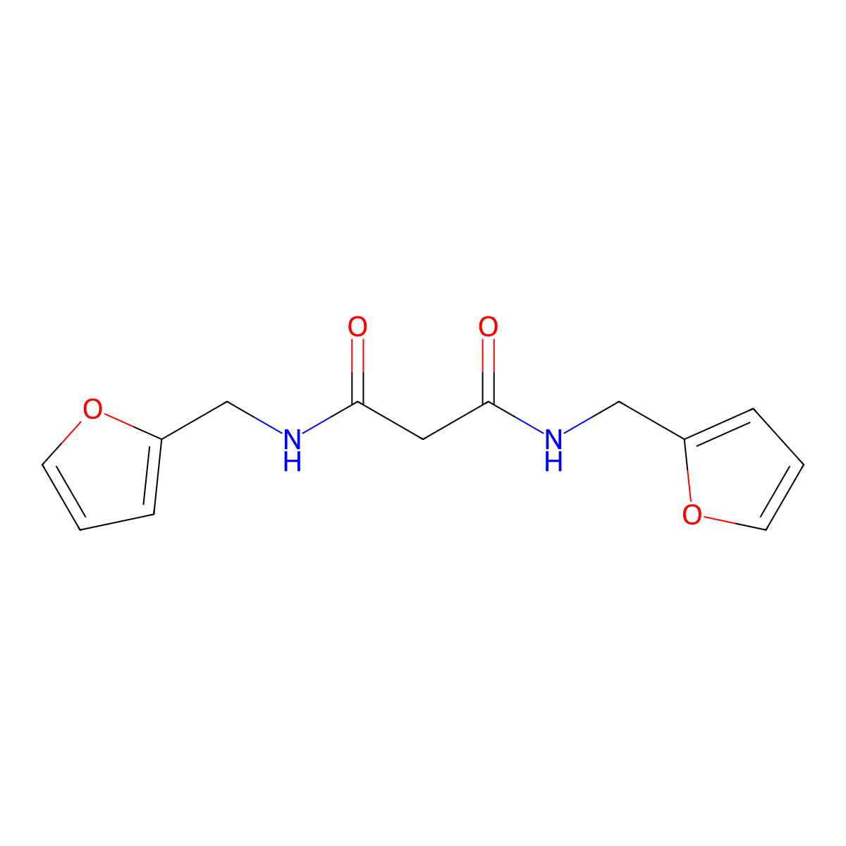 N,N'-bis(furan-2-ylmethyl)propanediamide molecular structure, CAS 304896-74-0