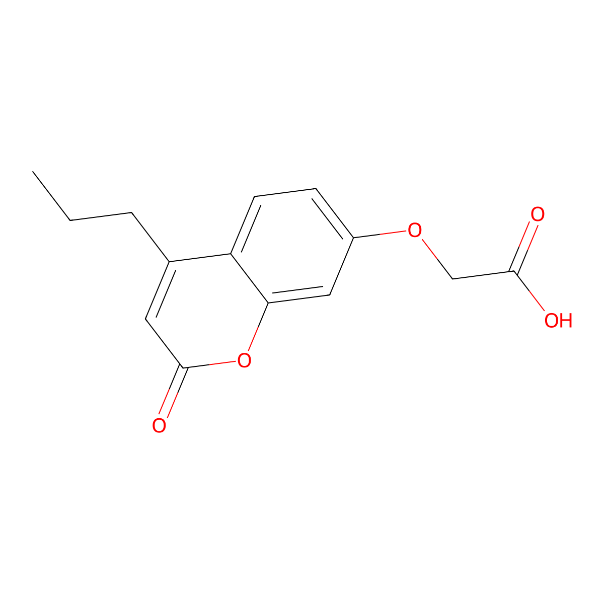 [(2-oxo-4-propyl-2H-chromen-7-yl)oxy]acetic acid molecular structure, CAS 304896-86-4