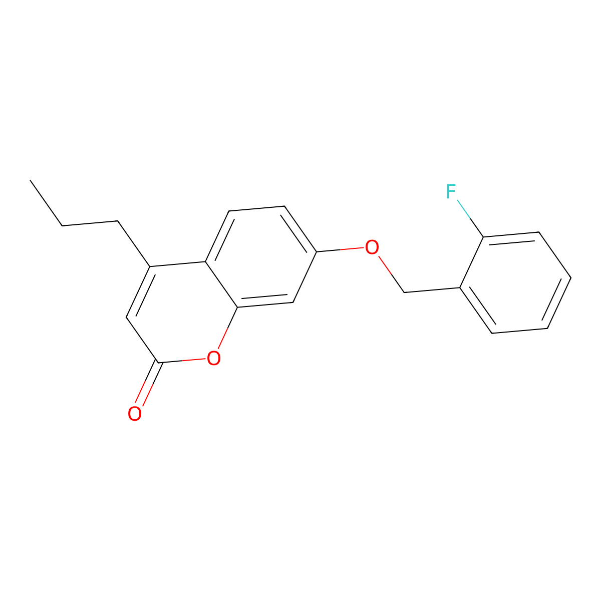 7-[(2-fluorophenyl)methoxy]-4-propyl-2H-chromen-2-one molecular structure, CAS 304896-88-6