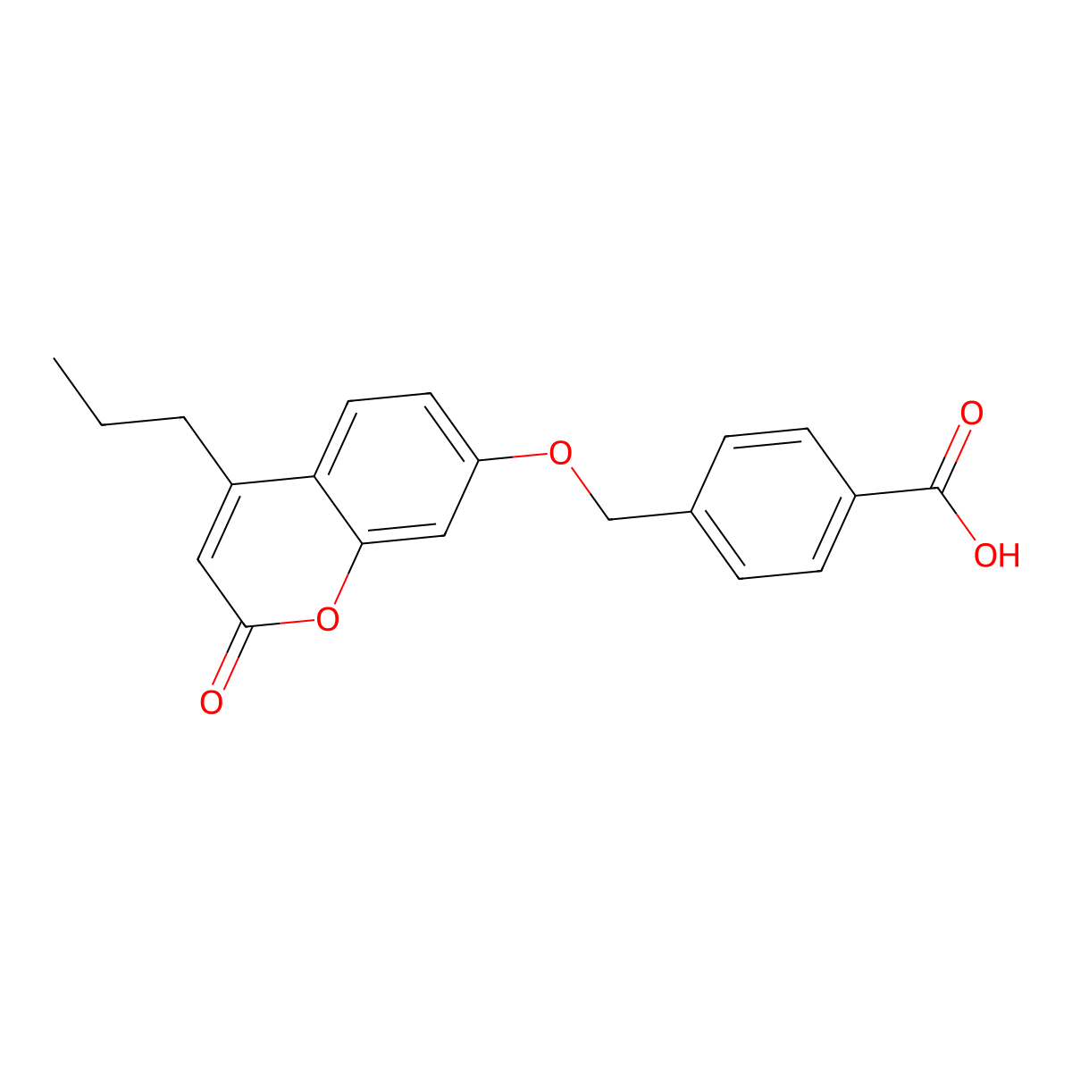 4-{[(2-oxo-4-propyl-2H-chromen-7-yl)oxy]methyl}benzoic acid molecular structure, CAS 304896-89-7