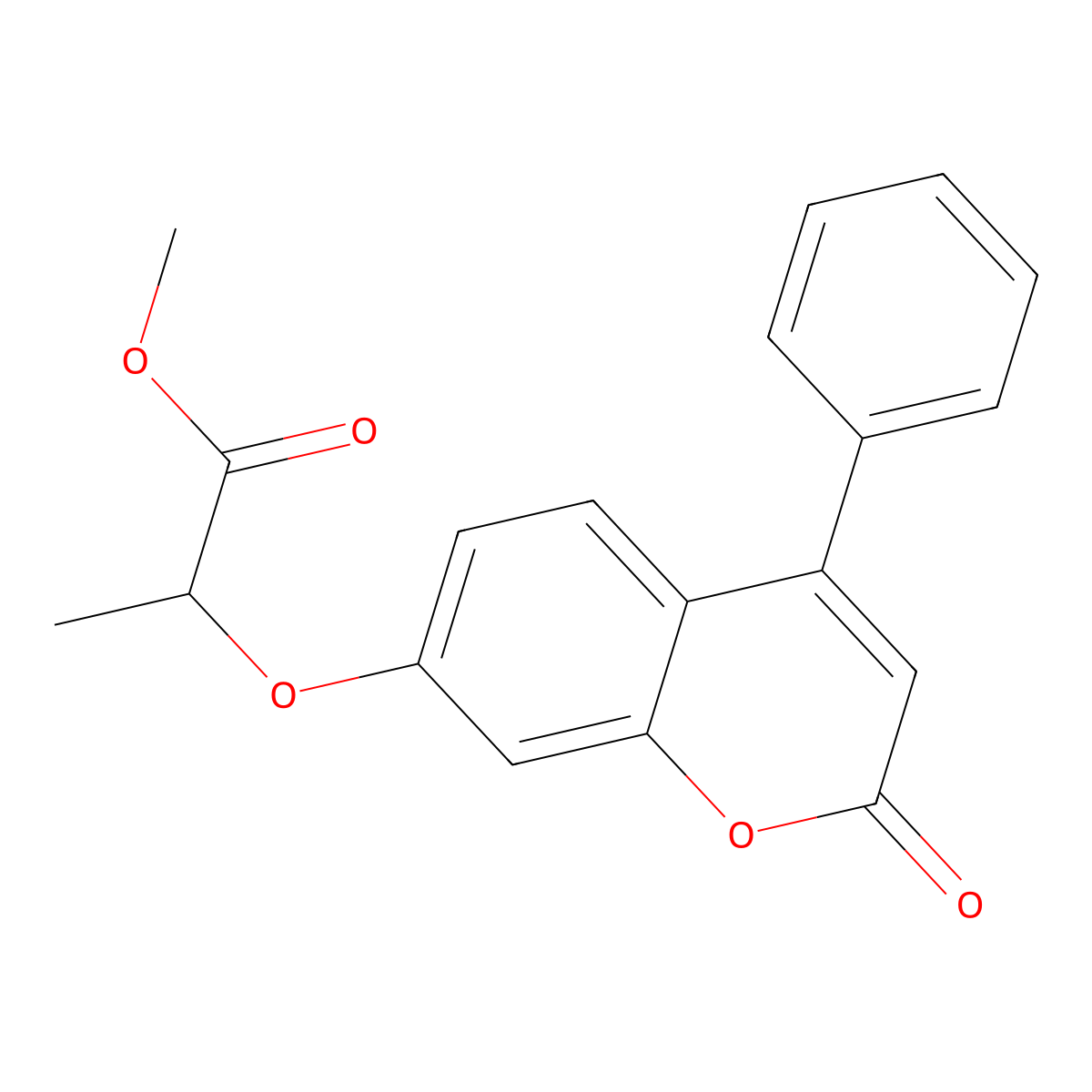 methyl 2-[(2-oxo-4-phenyl-2H-chromen-7-yl)oxy]propanoate molecular structure, CAS 304896-93-3