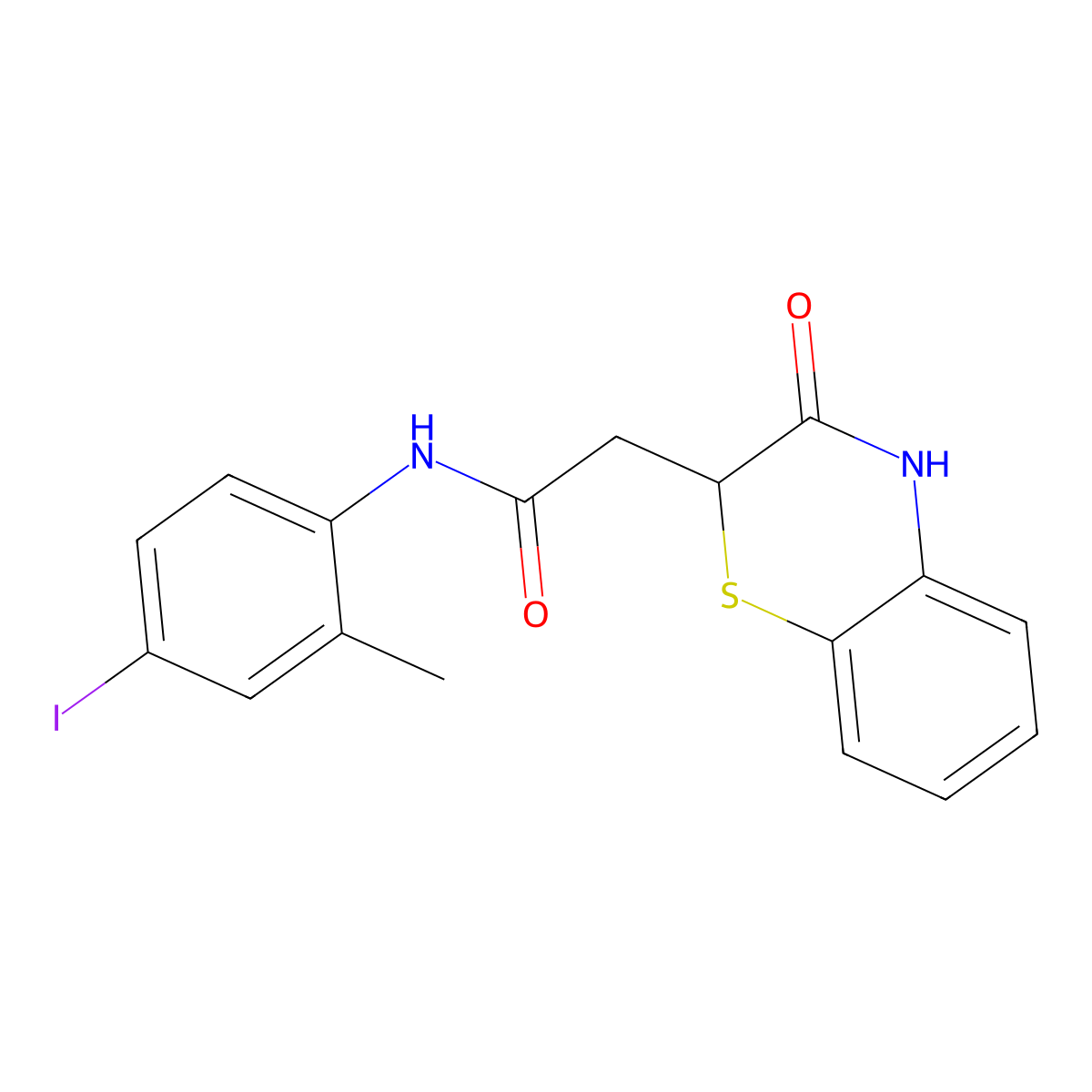 N-(4-iodo-2-methylphenyl)-2-(3-oxo-3,4-dihydro-2H-1,4-benzothiazin-2-yl)acetamide molecular structure, CAS 304897-02-7