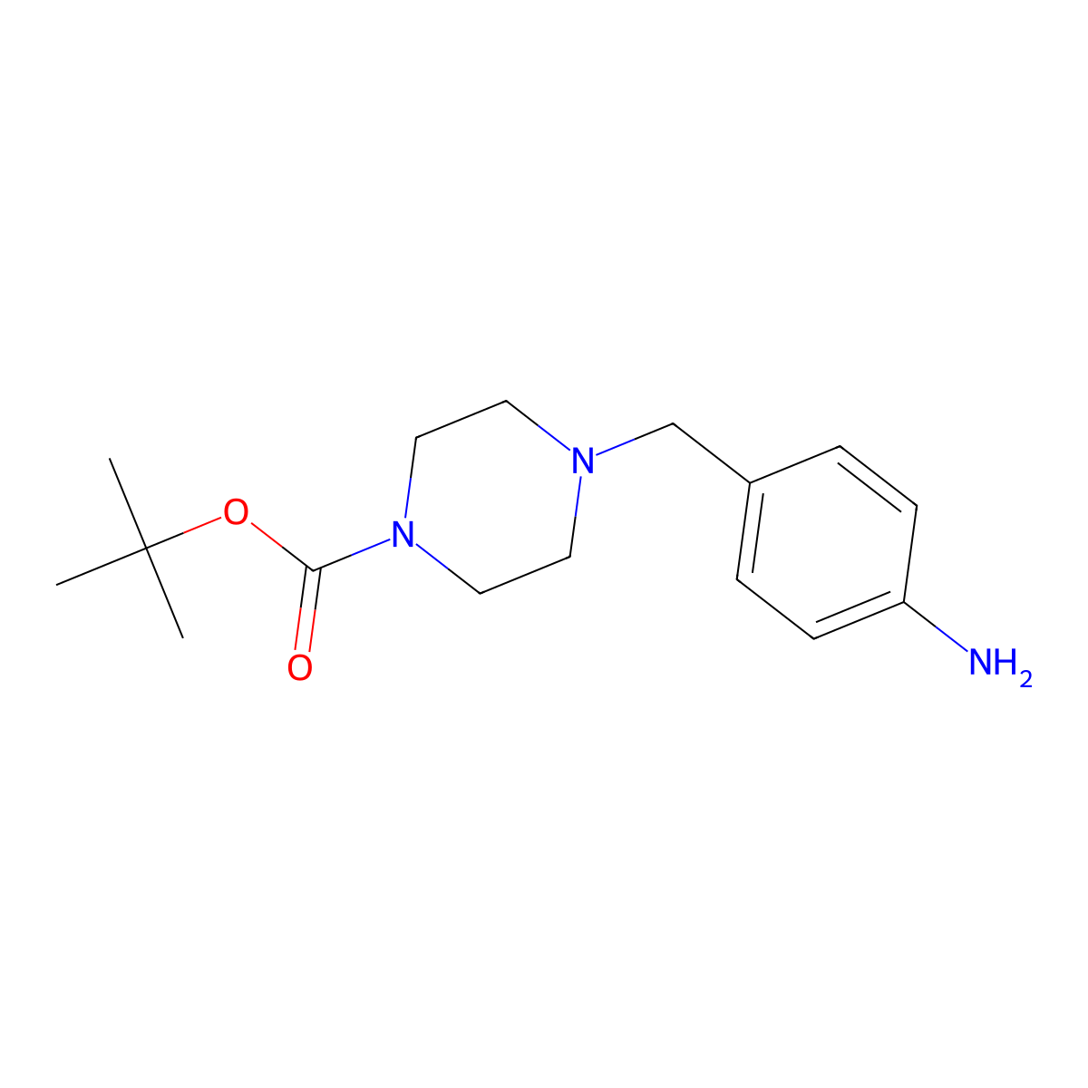 tert-Butyl 4-((4-aminophenyl)methyl)piperazine-1-carboxylate molecular structure, CAS 304897-49-2