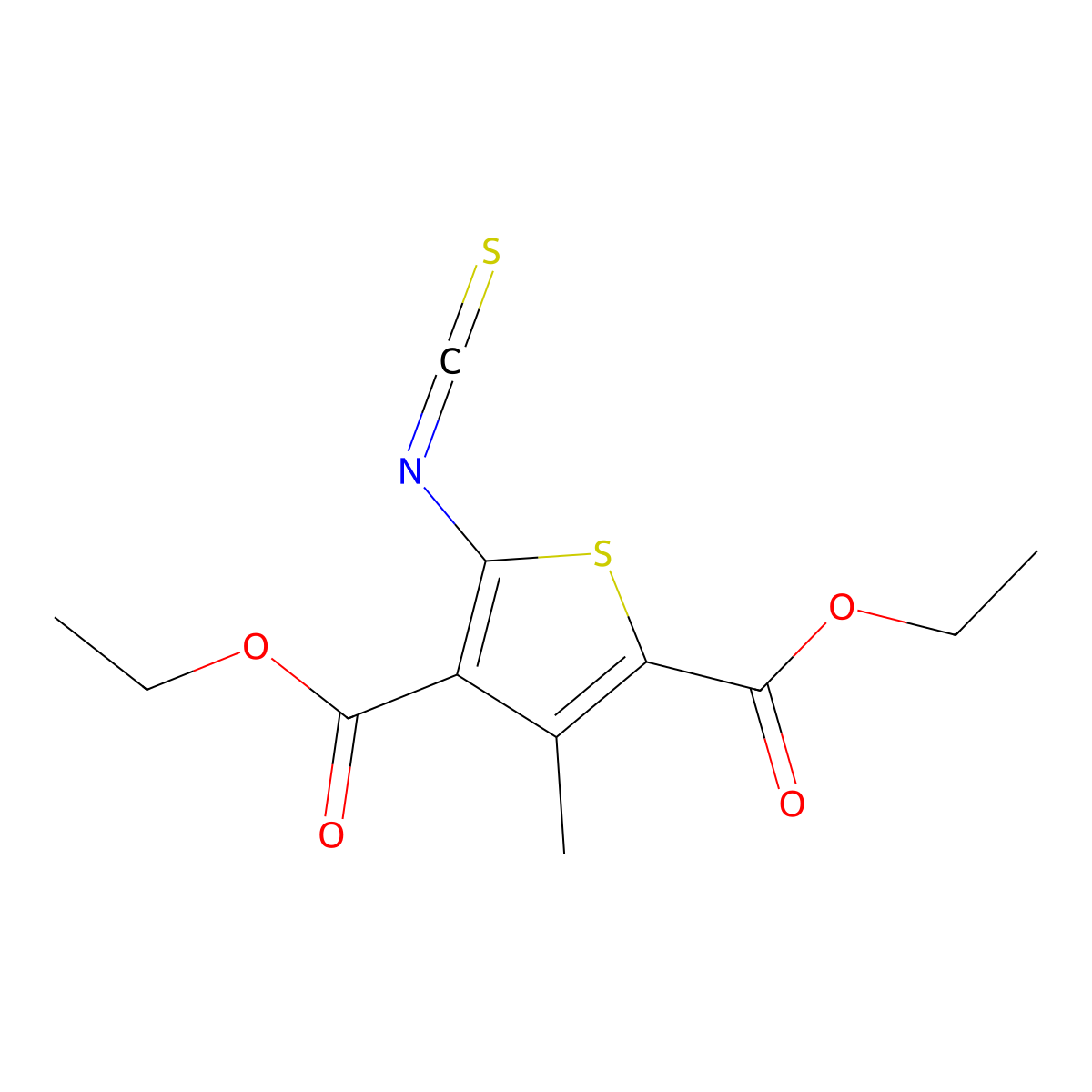 Diethyl 5-isothiocyanato-3-methylthiophene-2,4-dicarboxylate molecular structure, CAS 304898-01-9