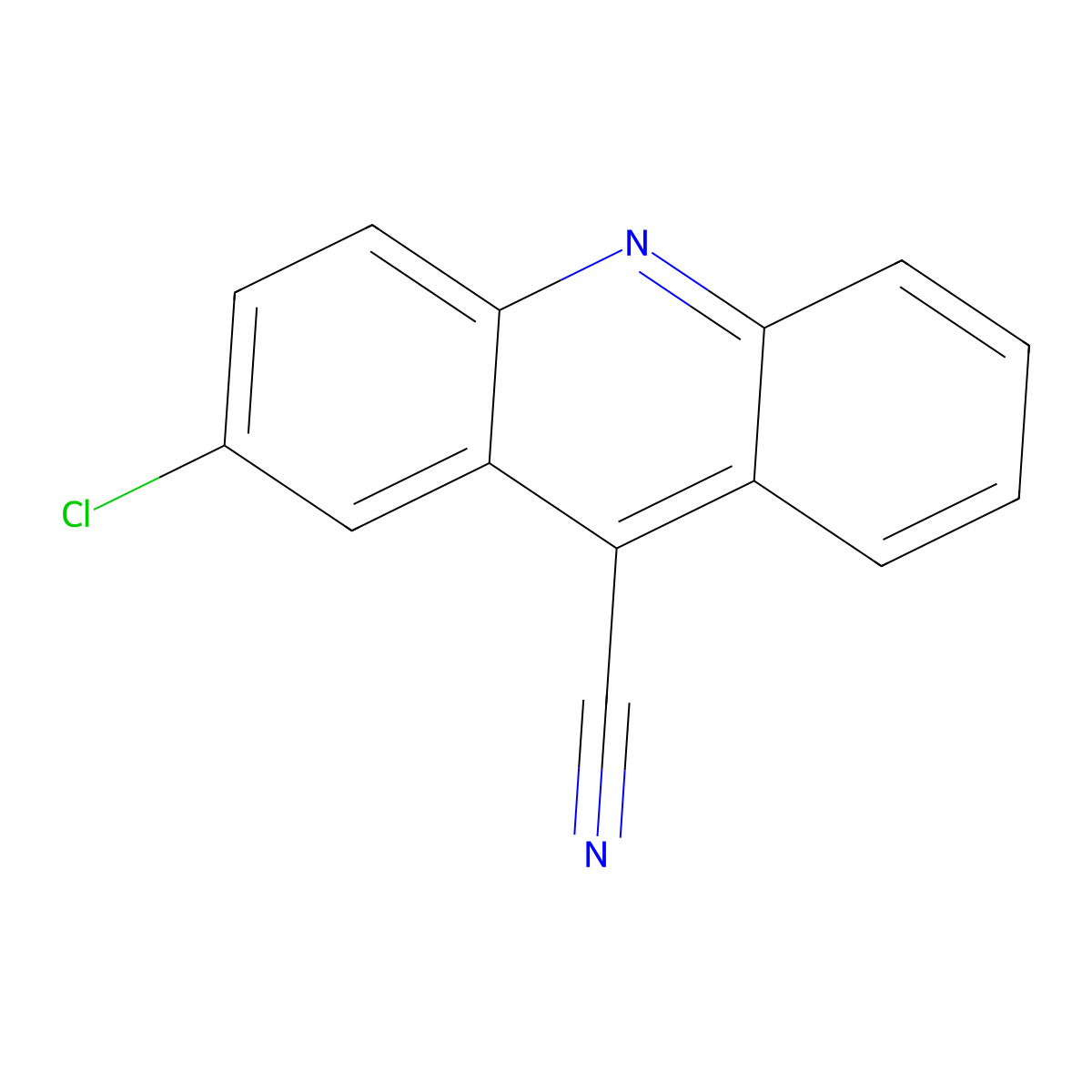 2-Chloroacridine-9-carbonitrile molecular structure, CAS 30490-54-1
