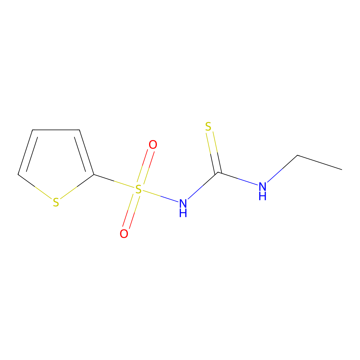 N-(ethylcarbamothioyl)thiophene-2-sulfonamide molecular structure, CAS 30490-69-8