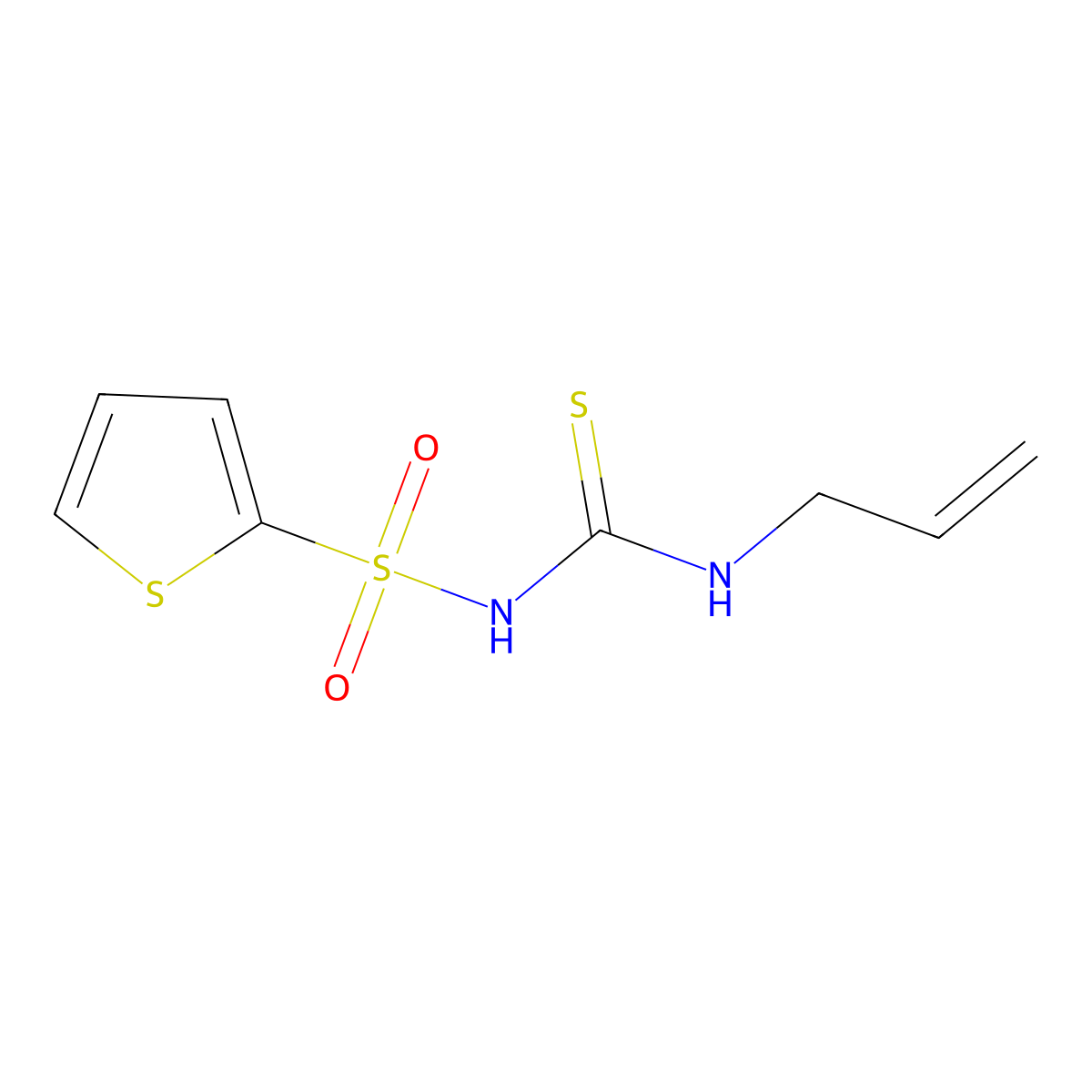 N-(allylcarbamothioyl)thiophene-2-sulfonamide molecular structure, CAS 30490-72-3