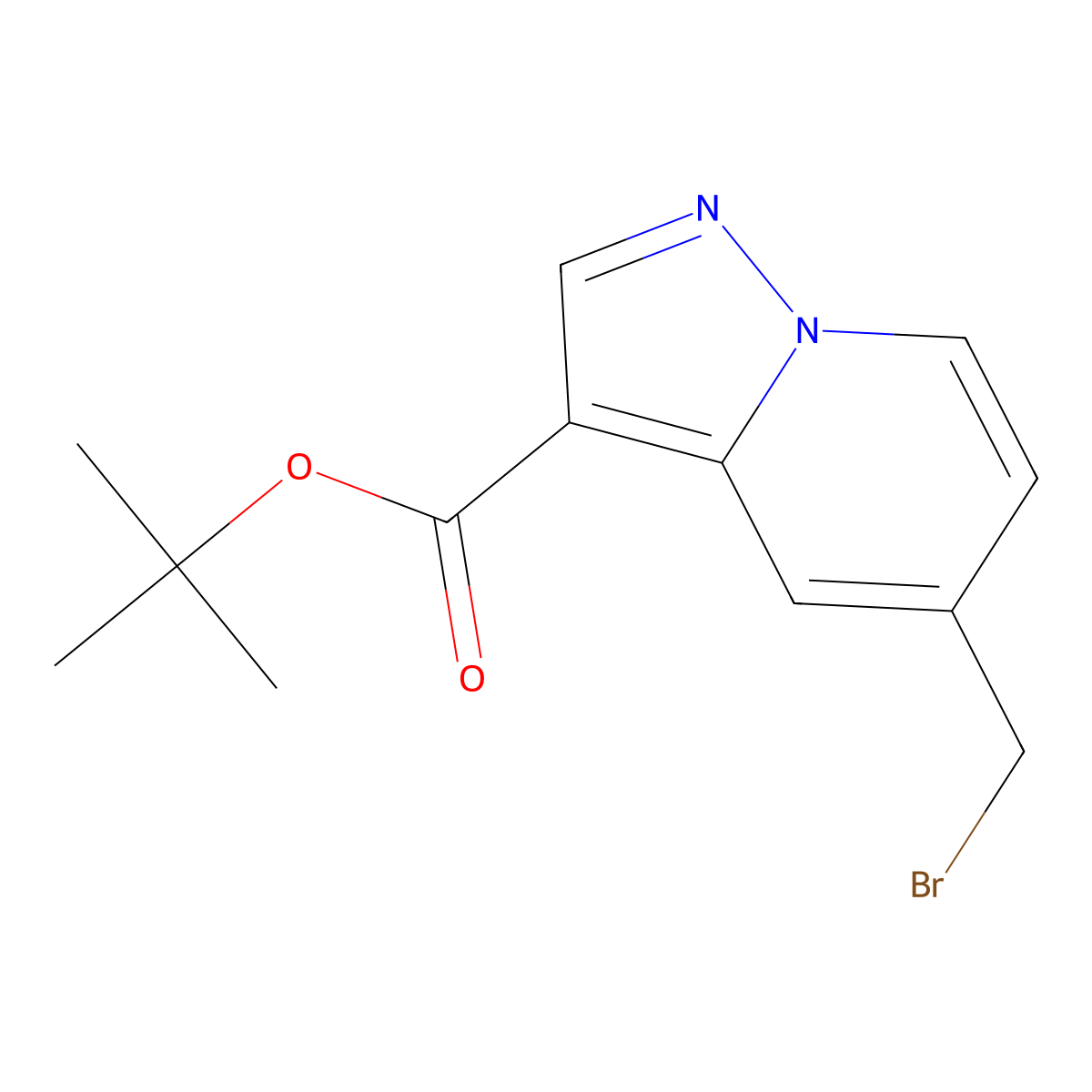 Tert-butyl 5-(bromomethyl)pyrazolo[1,5-a]pyridine-3-carboxylate molecular structure, CAS 3049007-33-9