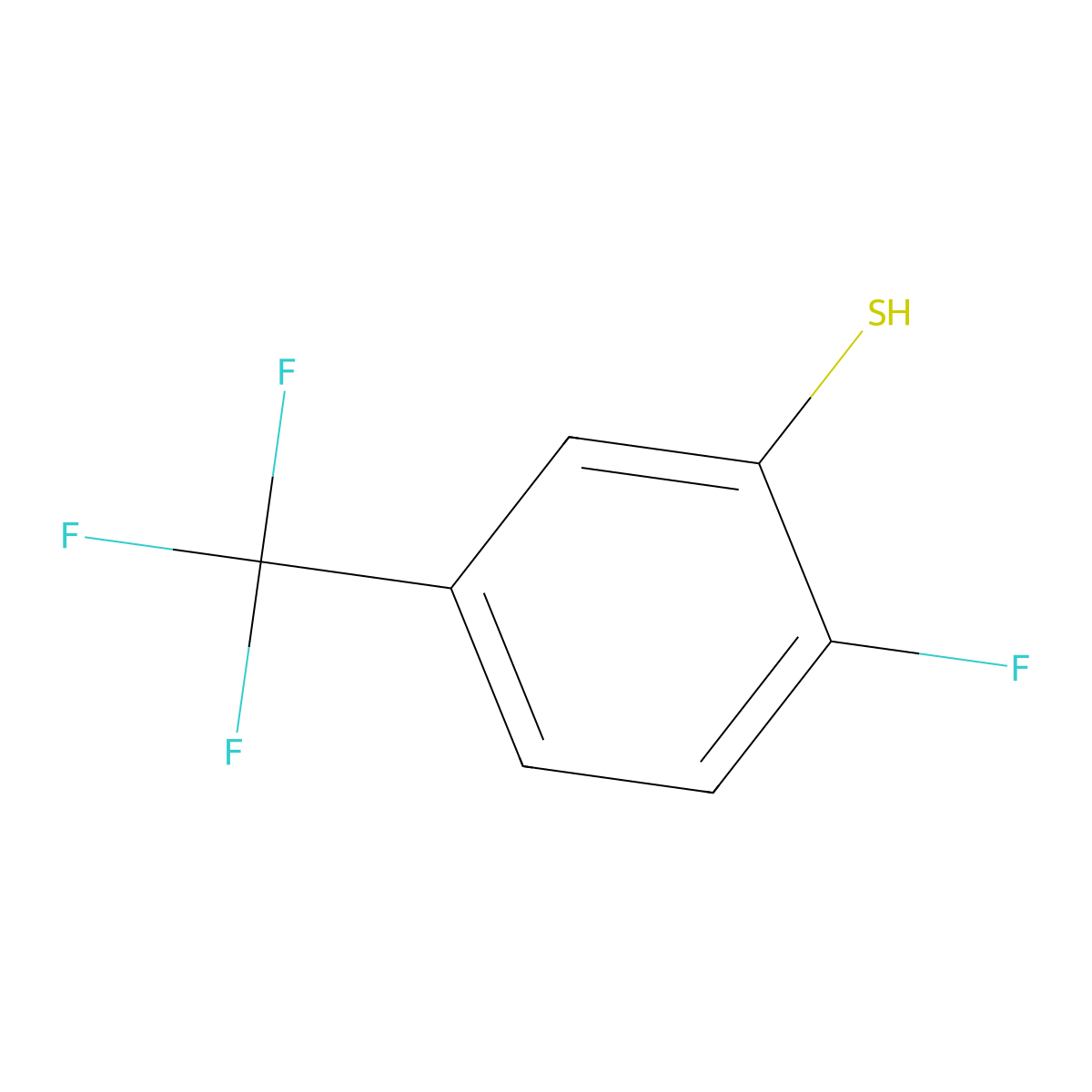 2-Fluoro-5-trifluoromethylbenzenethiol molecular structure, CAS 304901-48-2