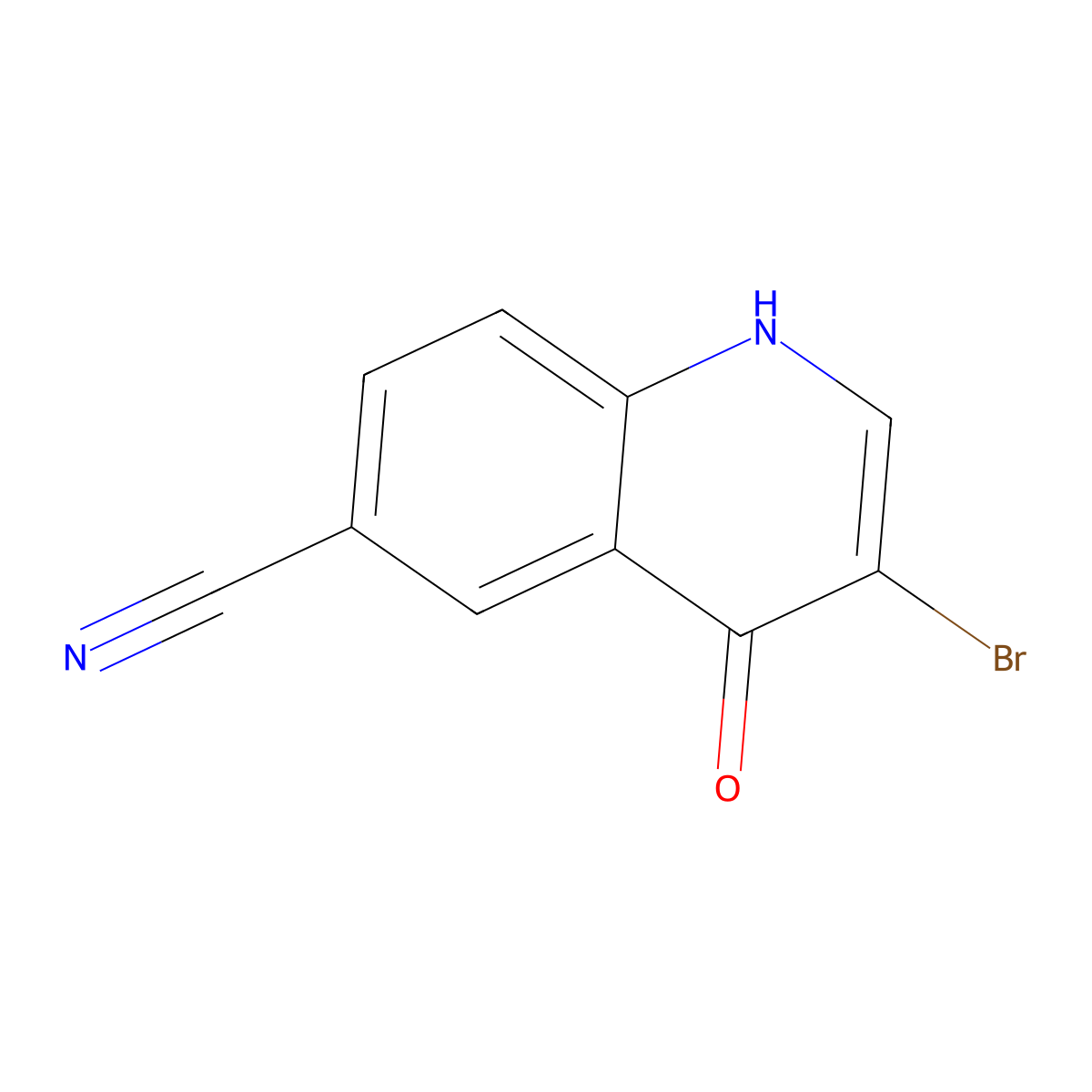 3-Bromo-4-oxo-1,4-dihydroquinoline-6-carbonitrile molecular structure, CAS 304904-69-6