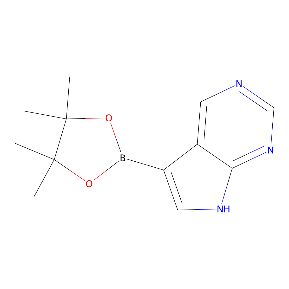 5-(4,4,5,5-tetramethyl-1,3,2-dioxaborolan-2-yl)-7H-pyrrolo[2,3-d]pyrimidine molecular structure, CAS 3049093-42-4