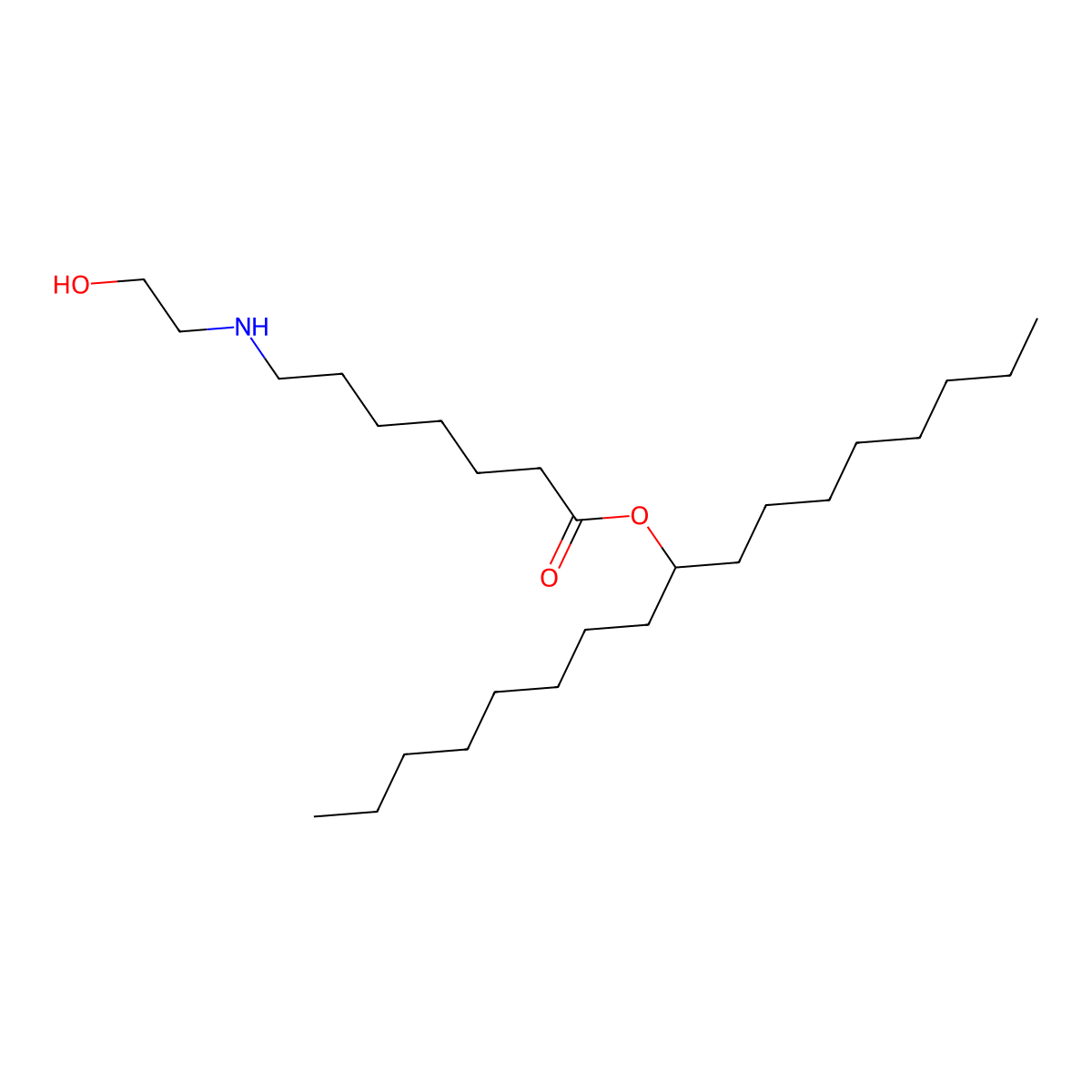 Heptadecan-9-yl 7-(2-hydroxyethylamino)heptanoate molecular structure, CAS 3049129-40-7