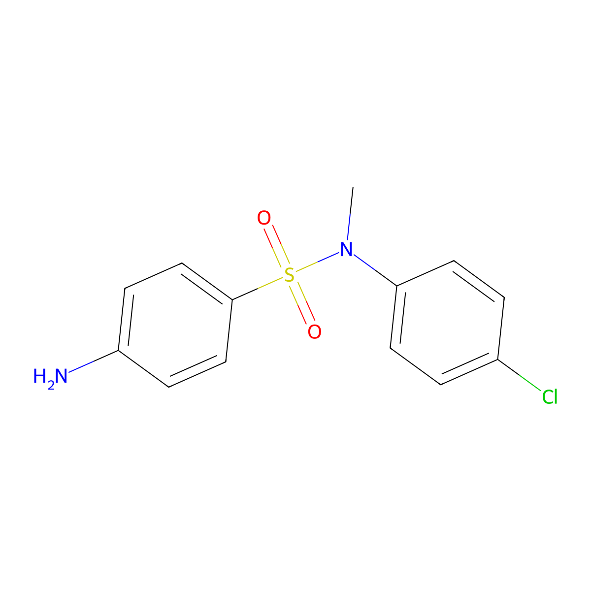 4-amino-N-(4-chlorophenyl)-N-methylbenzenesulfonamide molecular structure, CAS 304913-22-2