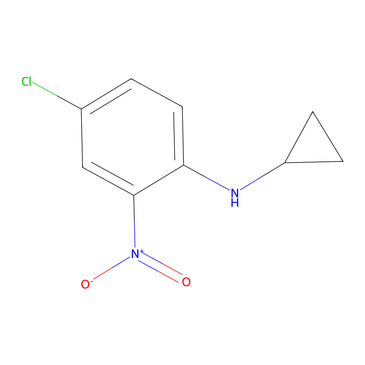 4-chloro-N-cyclopropyl-2-nitroaniline molecular structure, CAS 304914-98-5
