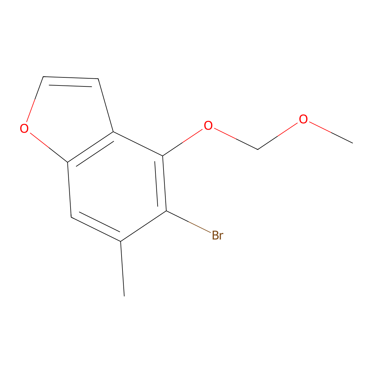 5-Bromo-4-(methoxymethoxy)-6-methylbenzofuran molecular structure, CAS 3049225-82-0
