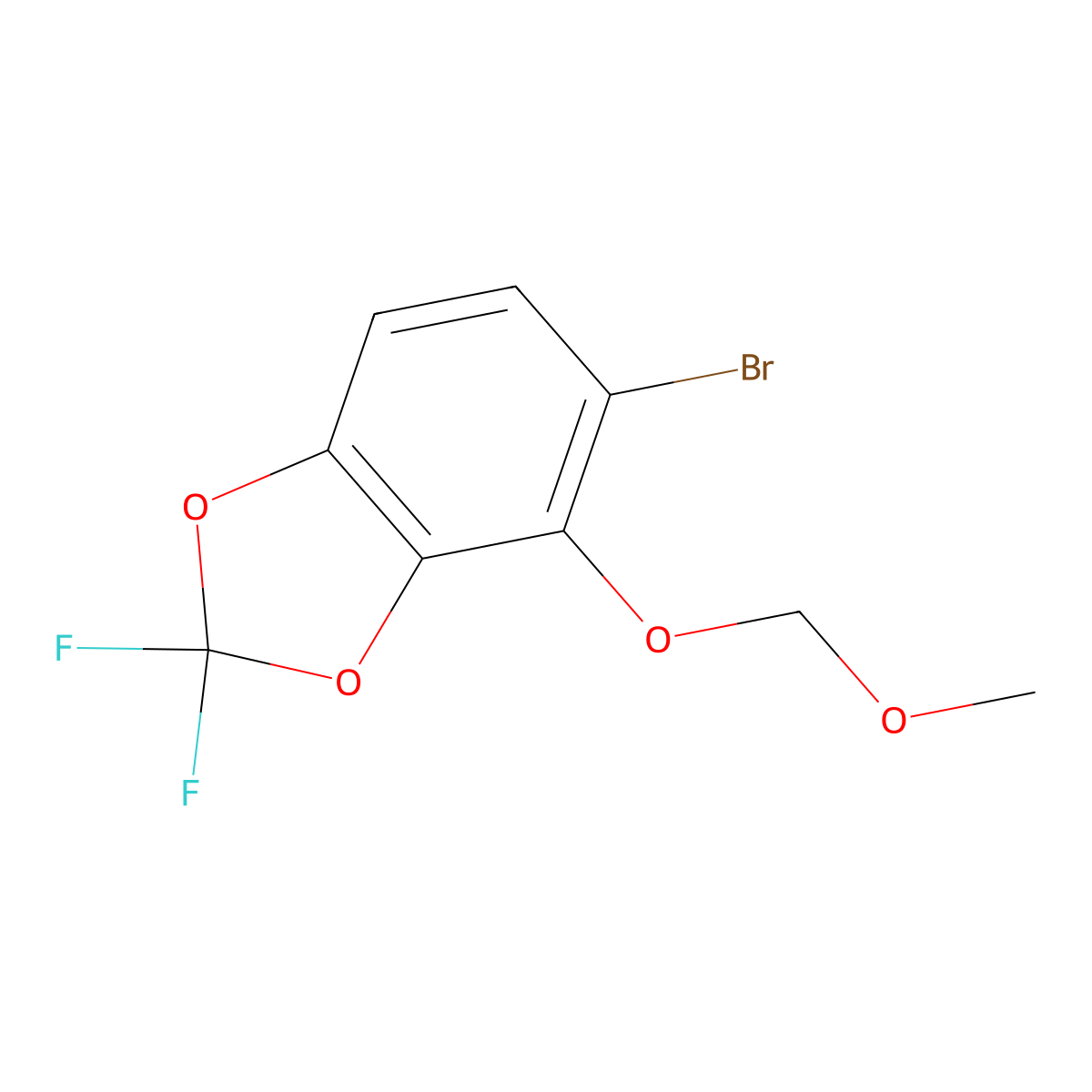 5-Bromo-2,2-difluoro-4-(methoxymethoxy)benzo[d][1,3]dioxole molecular structure, CAS 3049226-19-6