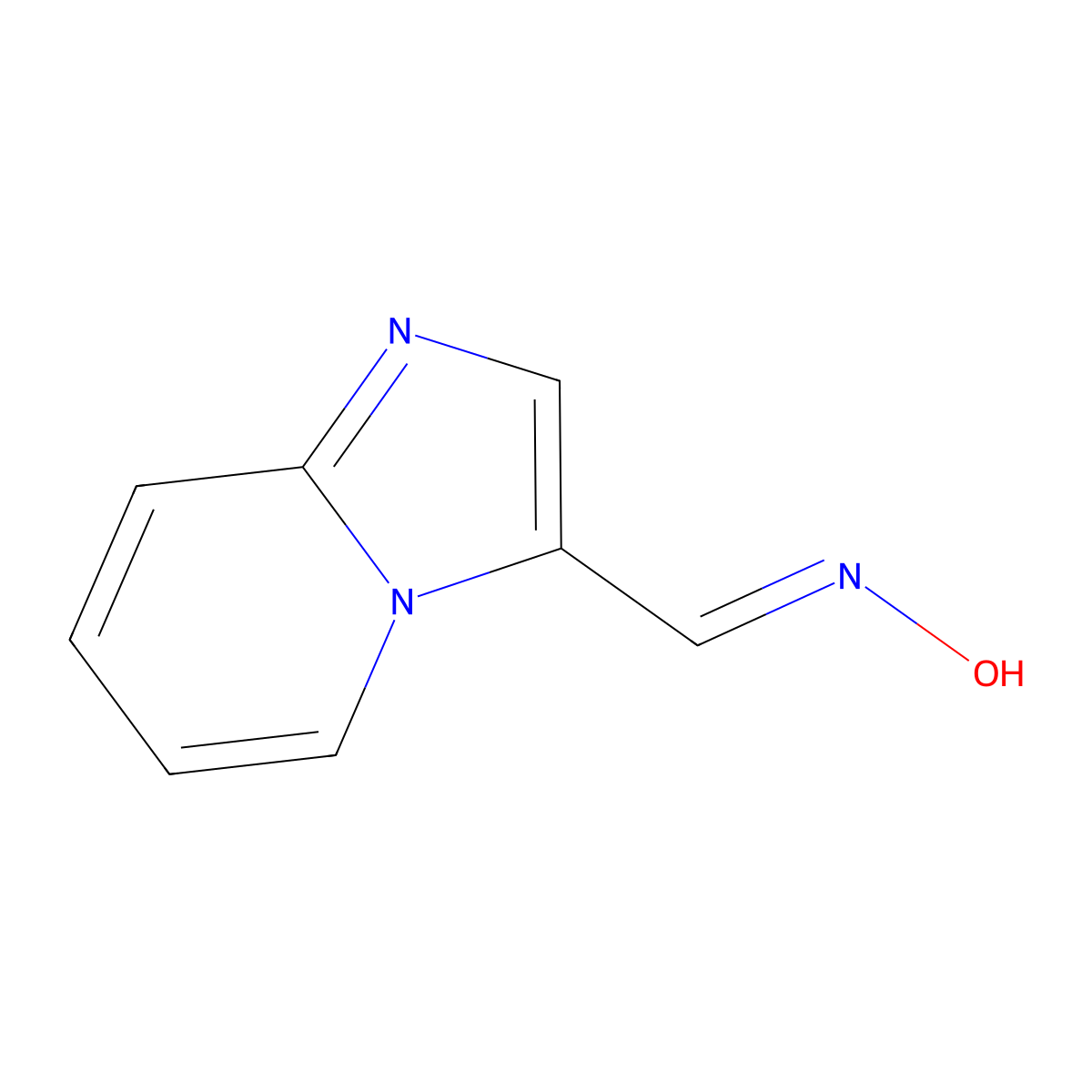 N-({imidazo[1,2-a]pyridin-3-yl}methylidene)hydroxylamine molecular structure, CAS 30493-08-4