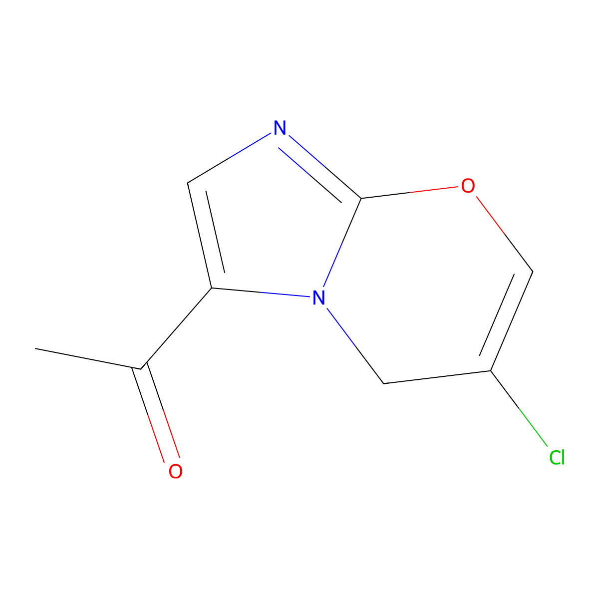 1-(6-Chloro-5H-imidazo(2,1-b)(1,3)oxazin-3-yl)ethan-1-one molecular structure, CAS 30493-40-4