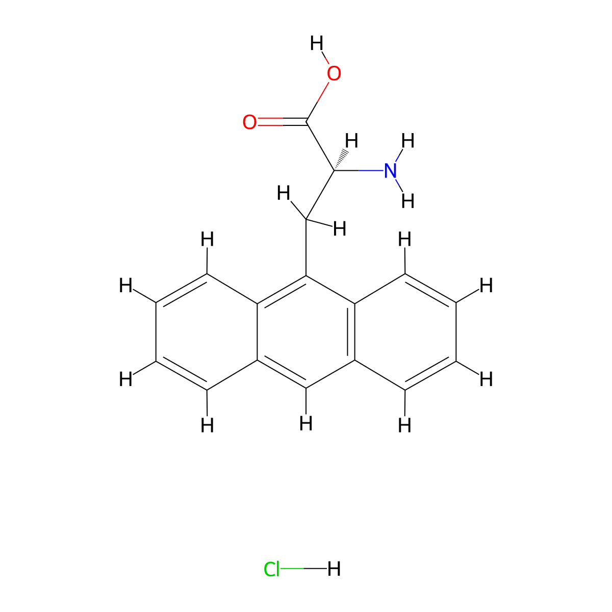 (S)-2-Amino-3-(anthracen-9-yl)propanoic acid hydrochloride molecular structure, CAS 3049372-26-8