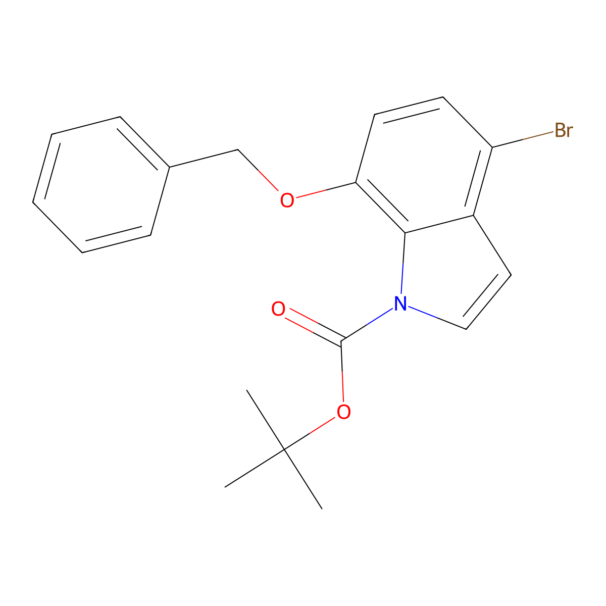 Tert-butyl 7-(benzyloxy)-4-bromo-1H-indole-1-carboxylate molecular structure, CAS 3049388-75-9
