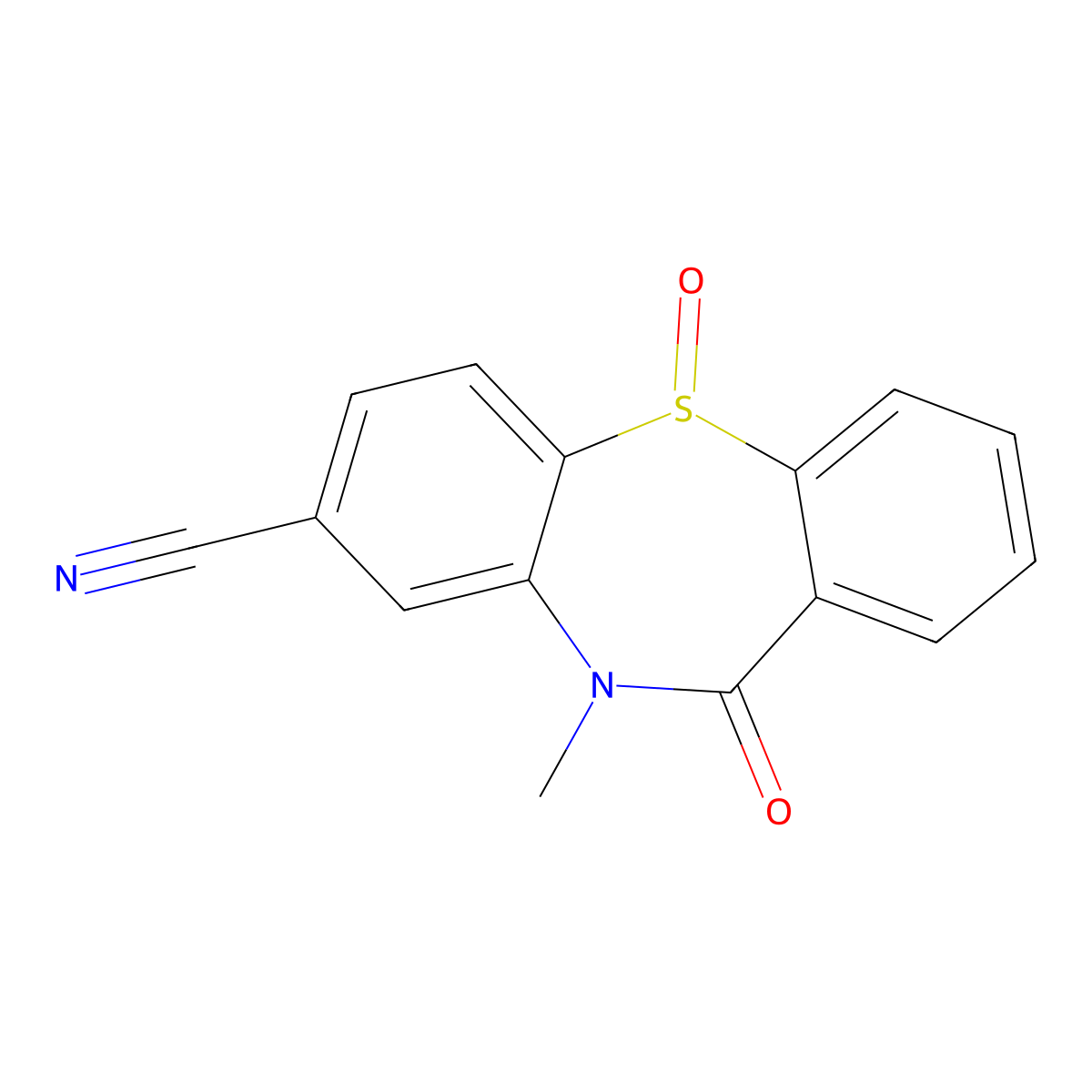 10-Methyl-11-oxo-10,11-dihydrodibenzo[B,F][1,4]thiazepine-8-carbonitrile 5-oxide molecular structure, CAS 3049388-78-2