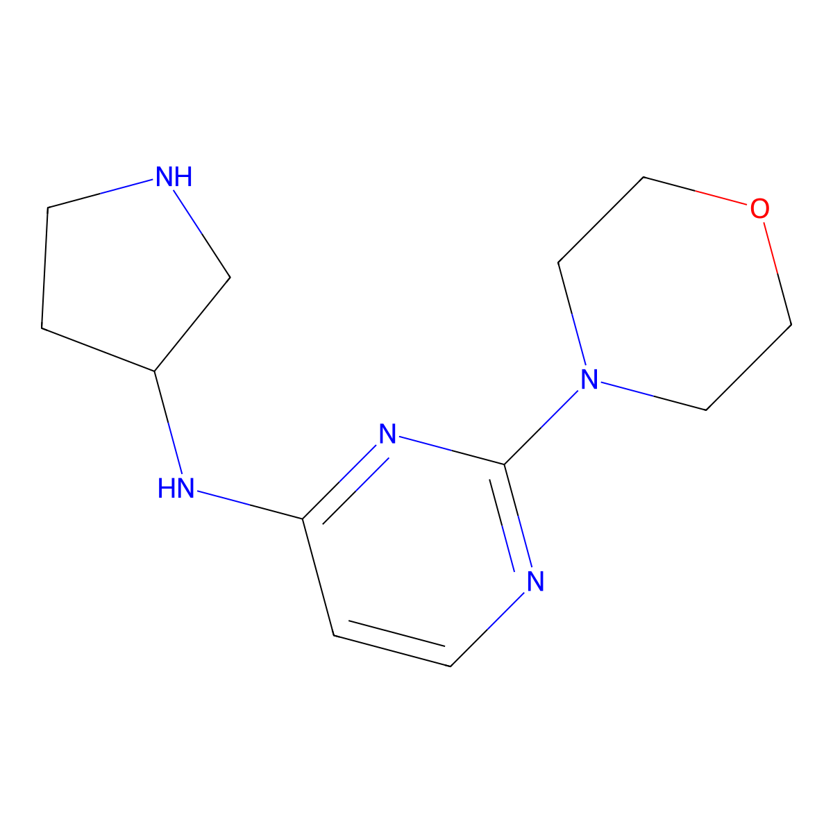 2-(morpholin-4-yl)-N-(pyrrolidin-3-yl)pyrimidin-4-amine molecular structure, CAS 3049388-79-3