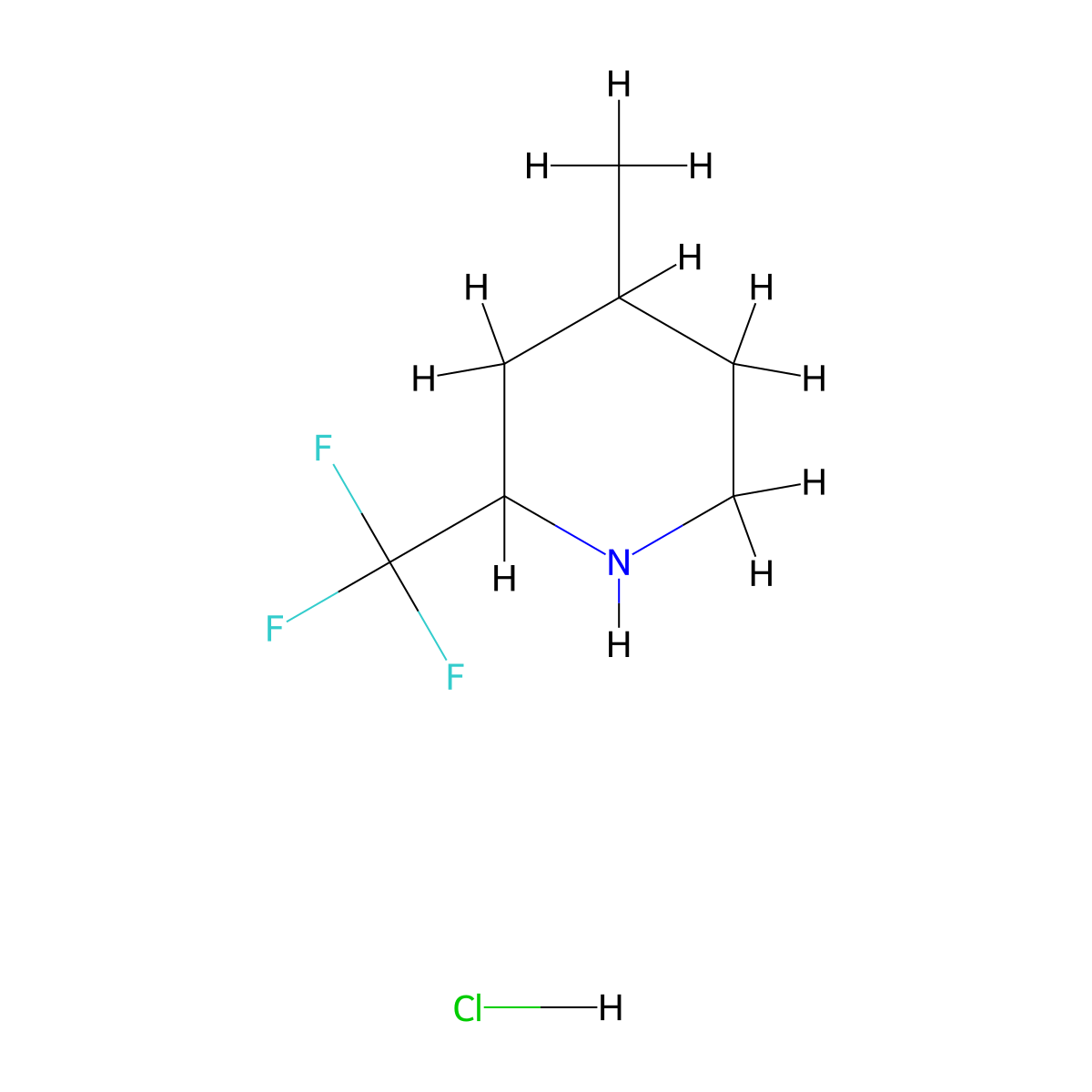 4-Methyl-2-(trifluoromethyl)piperidine hydrochloride molecular structure, CAS 3049388-80-6