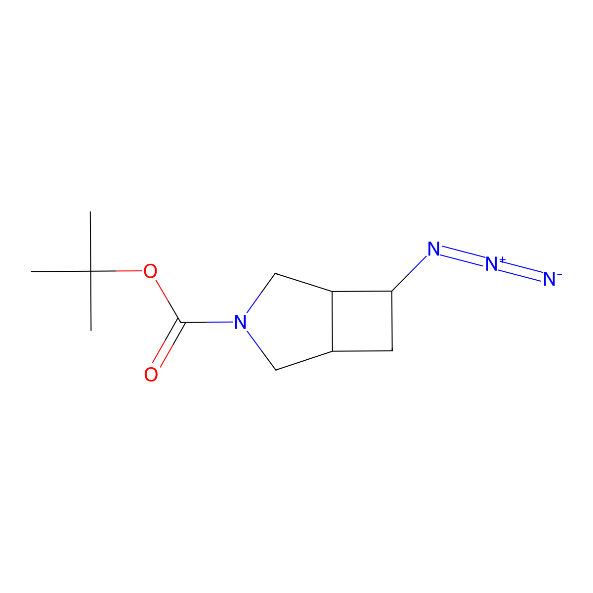 Tert-butyl 6-azido-3-azabicyclo[3.2.0]heptane-3-carboxylate molecular structure, CAS 3049388-84-0