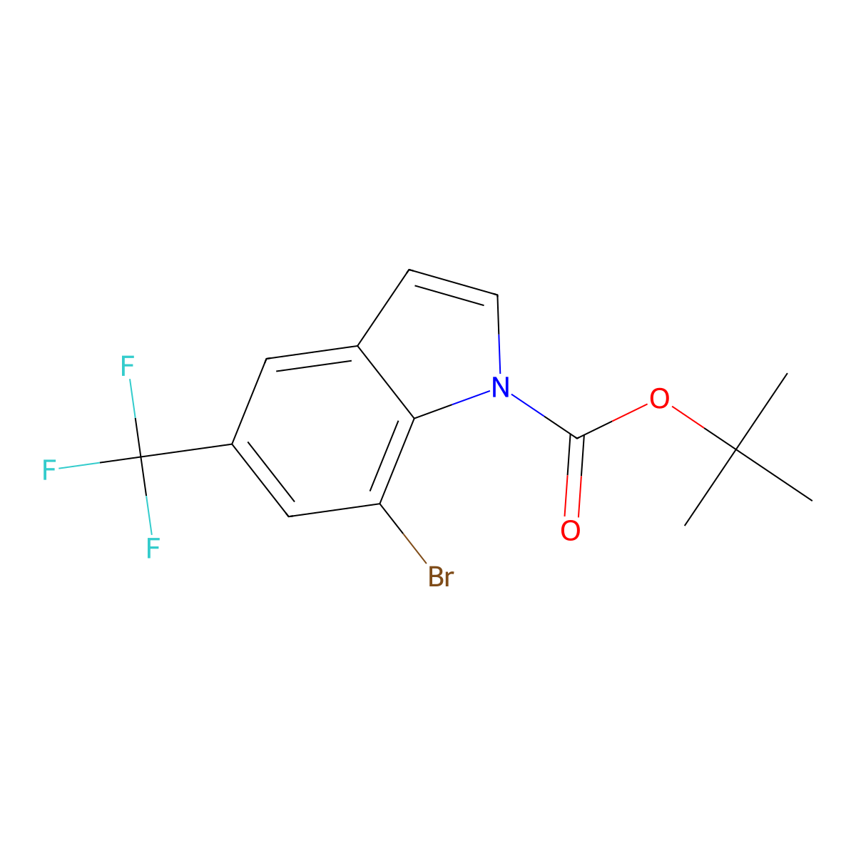 tert-Butyl 7-bromo-5-(trifluoromethyl)-1H-indole-1-carboxylate molecular structure, CAS 3049388-86-2