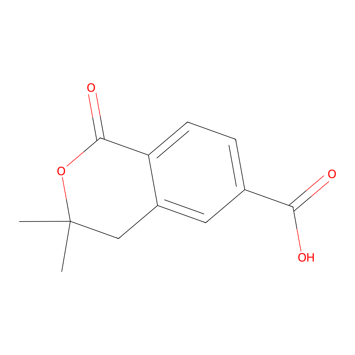 3,3-Dimethyl-1-oxoisochromane-6-carboxylic acid molecular structure, CAS 3049388-88-4