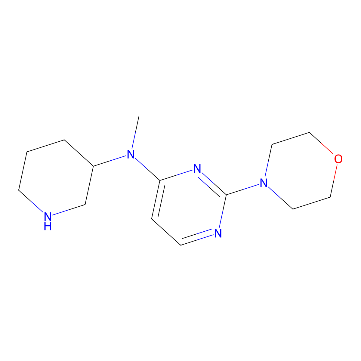 N-methyl-2-(morpholin-4-yl)-N-(piperidin-3-yl)pyrimidin-4-amine molecular structure, CAS 3049388-98-6