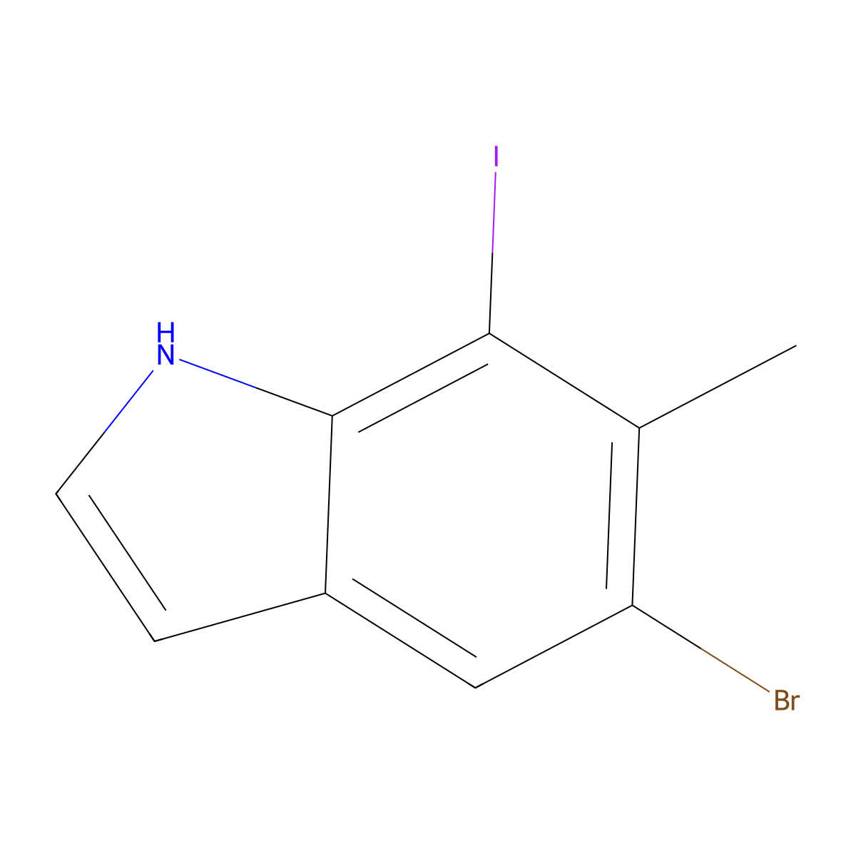 5-Bromo-7-iodo-6-methyl-1H-indole molecular structure, CAS 3049389-03-6