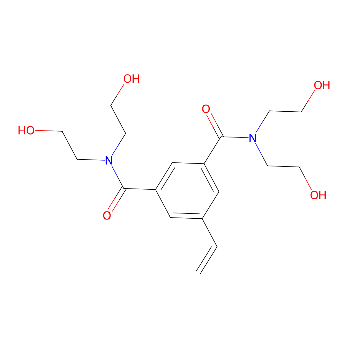 N1,N1,N3,N3-Tetrakis(2-hydroxyethyl)-5-vinylisophthalamide molecular structure, CAS 3049389-05-8