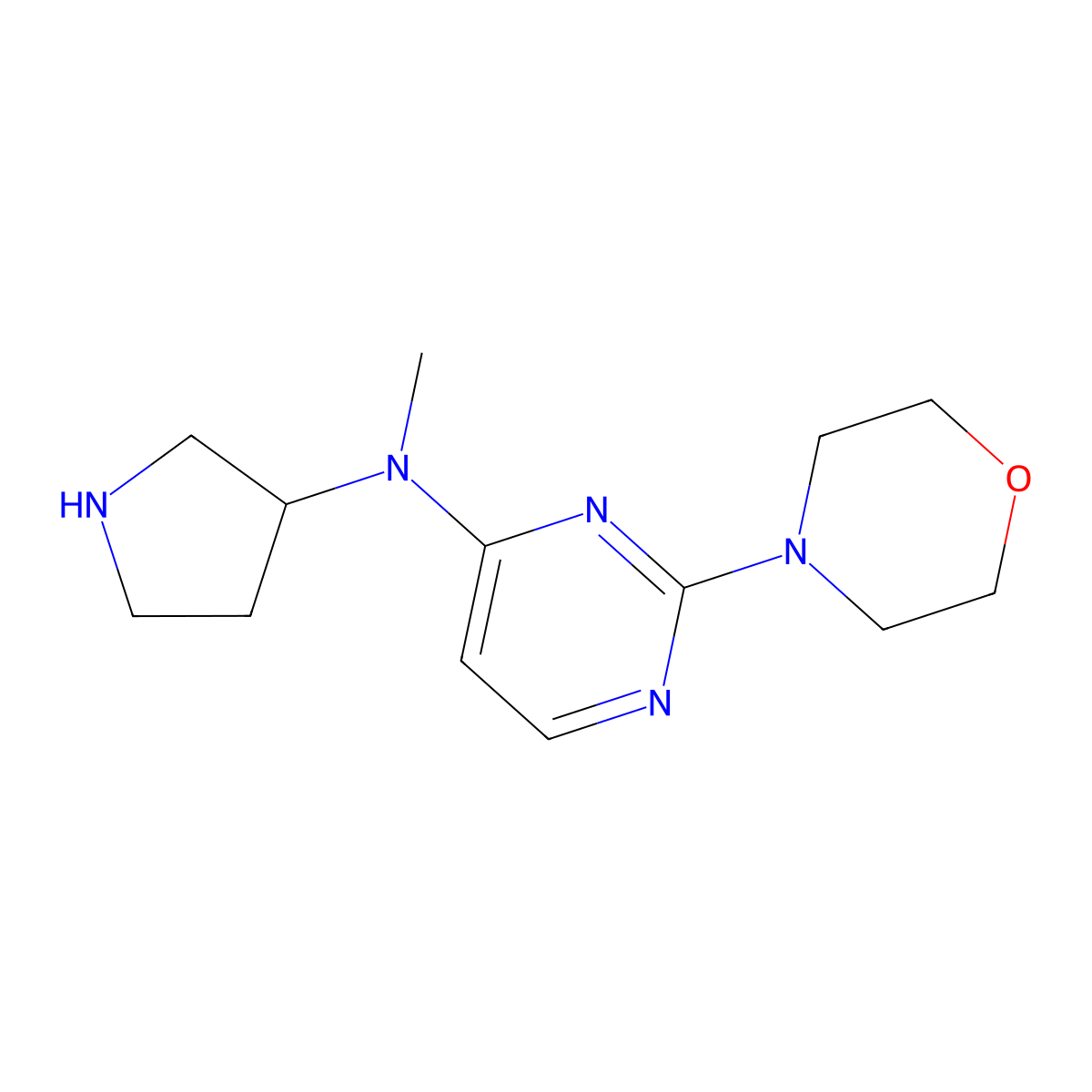 N-methyl-2-(morpholin-4-yl)-N-(pyrrolidin-3-yl)pyrimidin-4-amine molecular structure, CAS 3049389-16-1