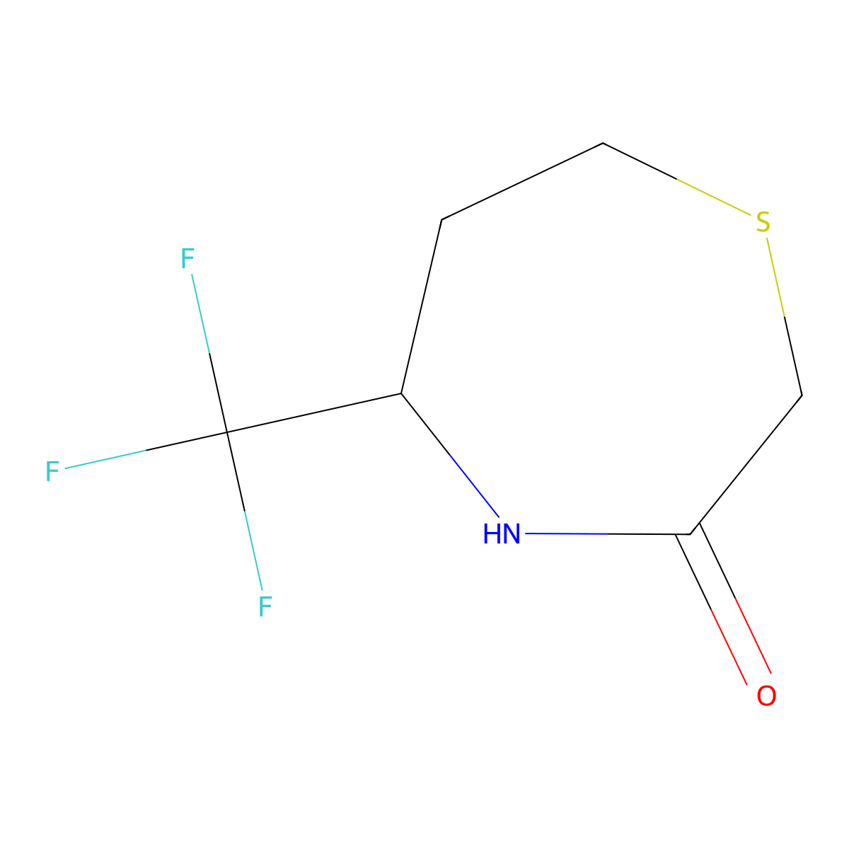 5-(Trifluoromethyl)-1,4-thiazepan-3-one molecular structure, CAS 3049389-24-1