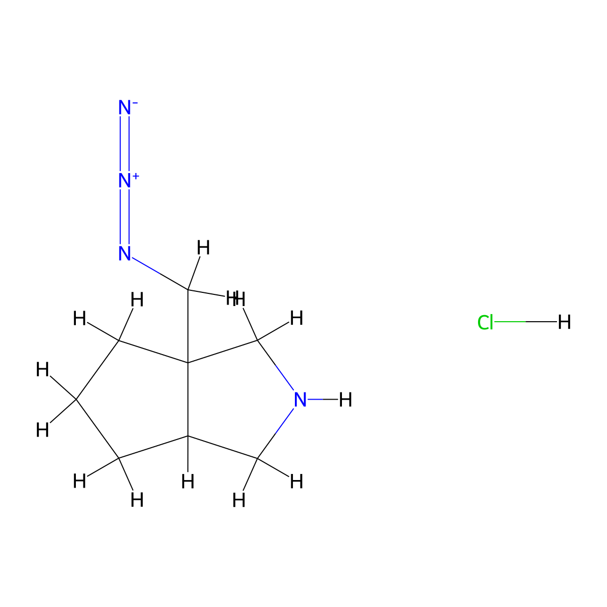 3a-(Azidomethyl)-octahydrocyclopenta[c]pyrrole hydrochloride molecular structure, CAS 3049389-30-9