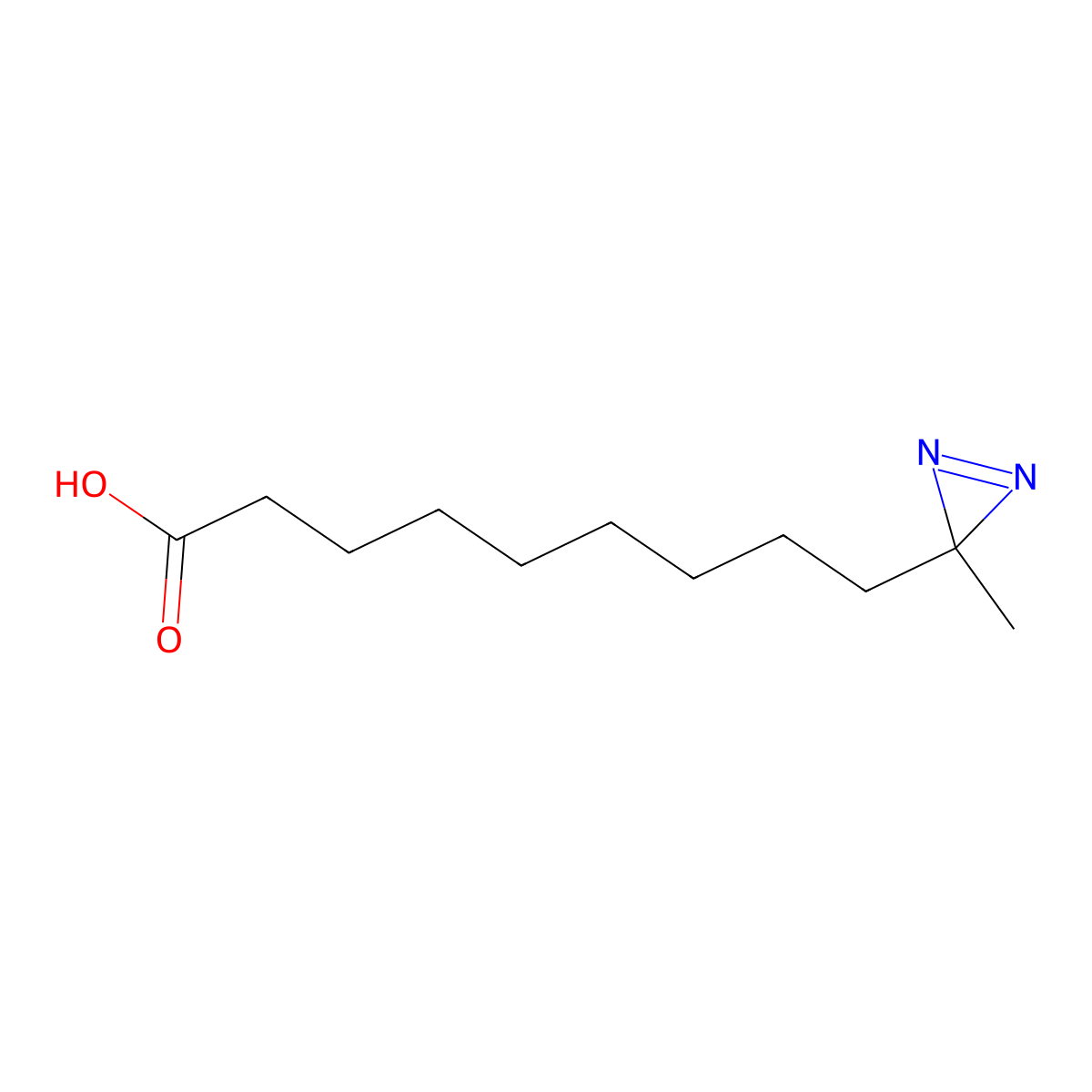9-(3-Methyl-3H-diazirin-3-YL)nonanoic acid molecular structure, CAS 3049389-37-6