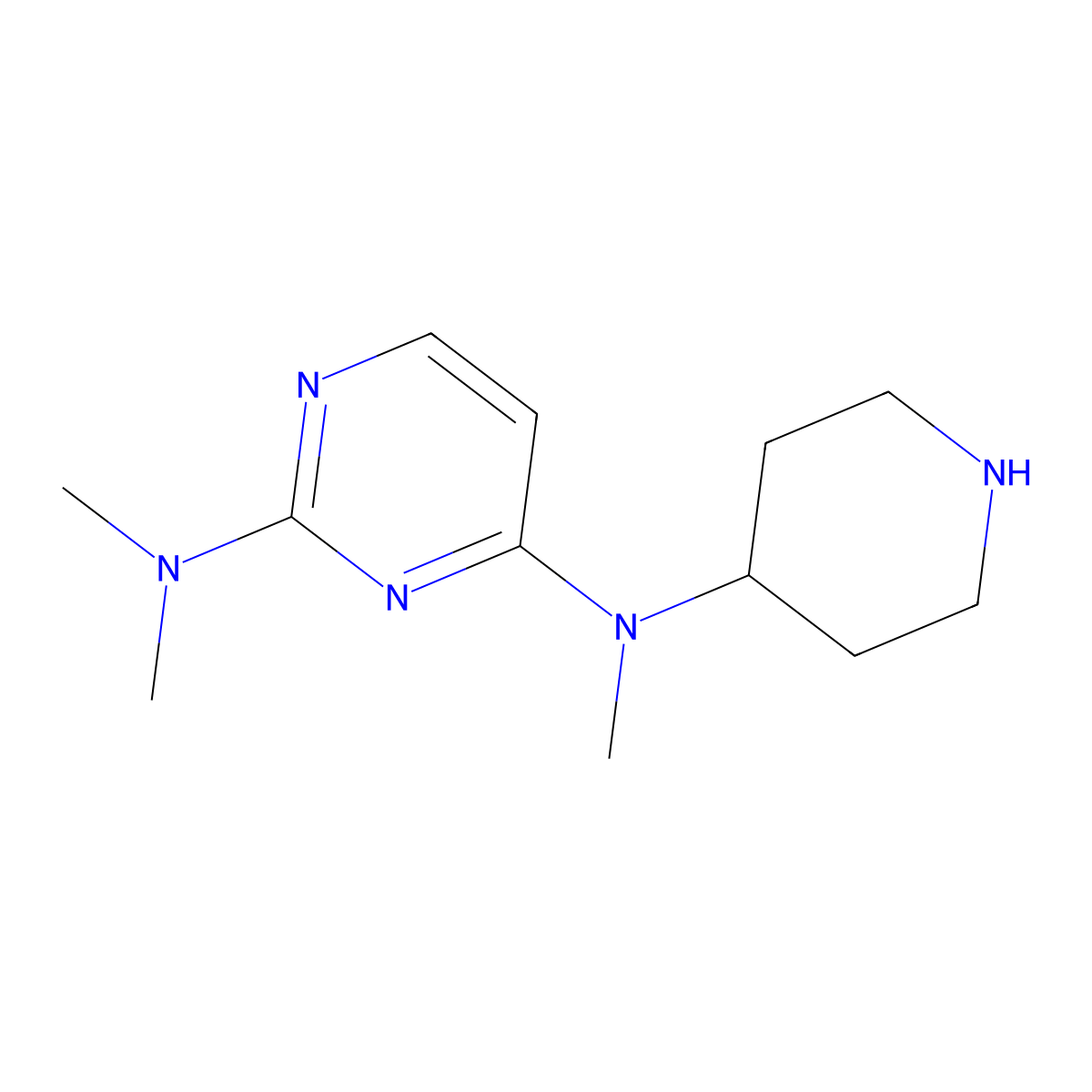 N2,N2,N4-trimethyl-N4-(piperidin-4-yl)pyrimidine-2,4-diamine molecular structure, CAS 3049389-42-3