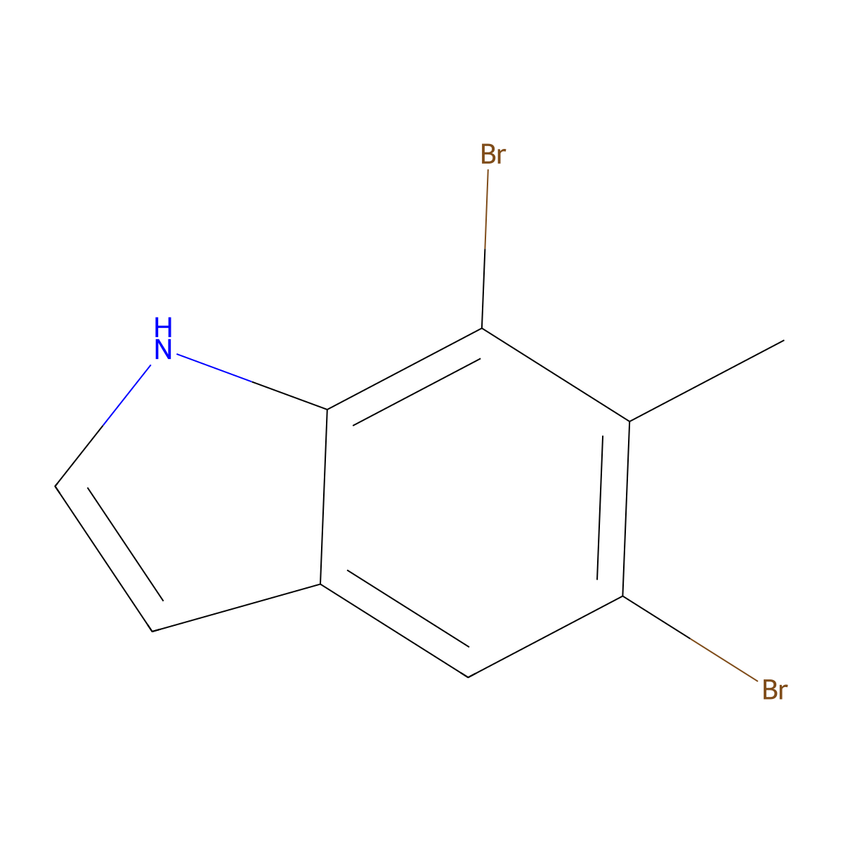 5,7-Dibromo-6-methyl-1H-indole molecular structure, CAS 3049389-48-9