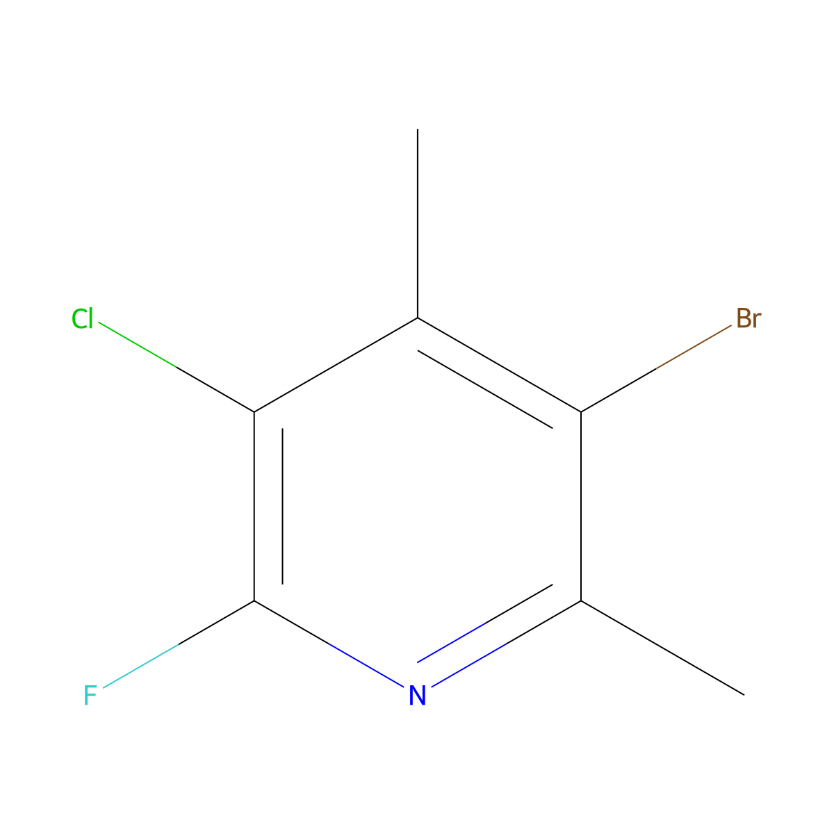 3-Bromo-5-chloro-6-fluoro-2,4-dimethylpyridine molecular structure, CAS 3049389-51-4
