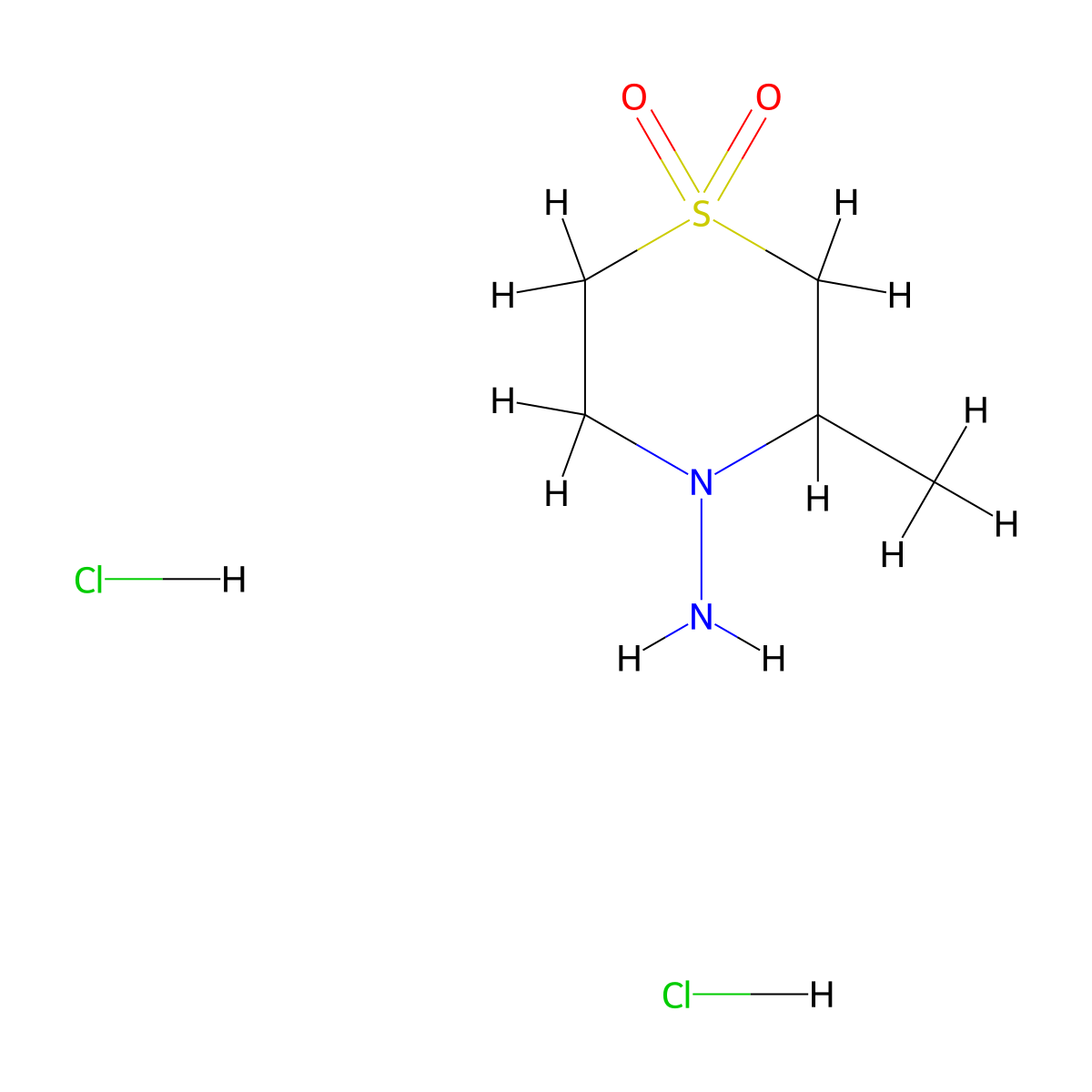 4-Amino-3-methylthiomorpholine 1,1-dioxide dihydrochloride molecular structure, CAS 3049389-54-7