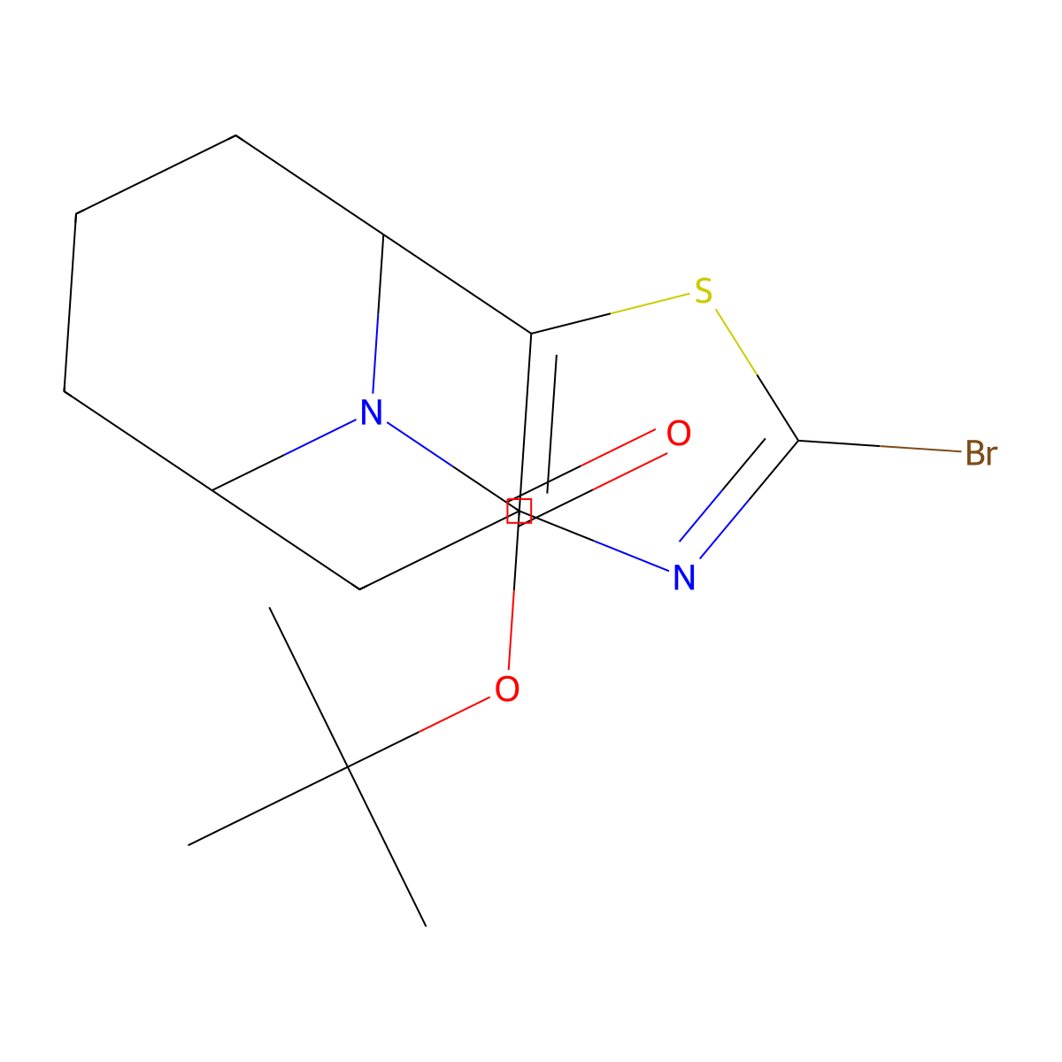 Tert-butyl 4-bromo-3-thia-5,12-diazatricyclo[6.3.1.02,6]dodeca-2(6),4-diene-12-carboxylate molecular structure, CAS 3049389-57-0
