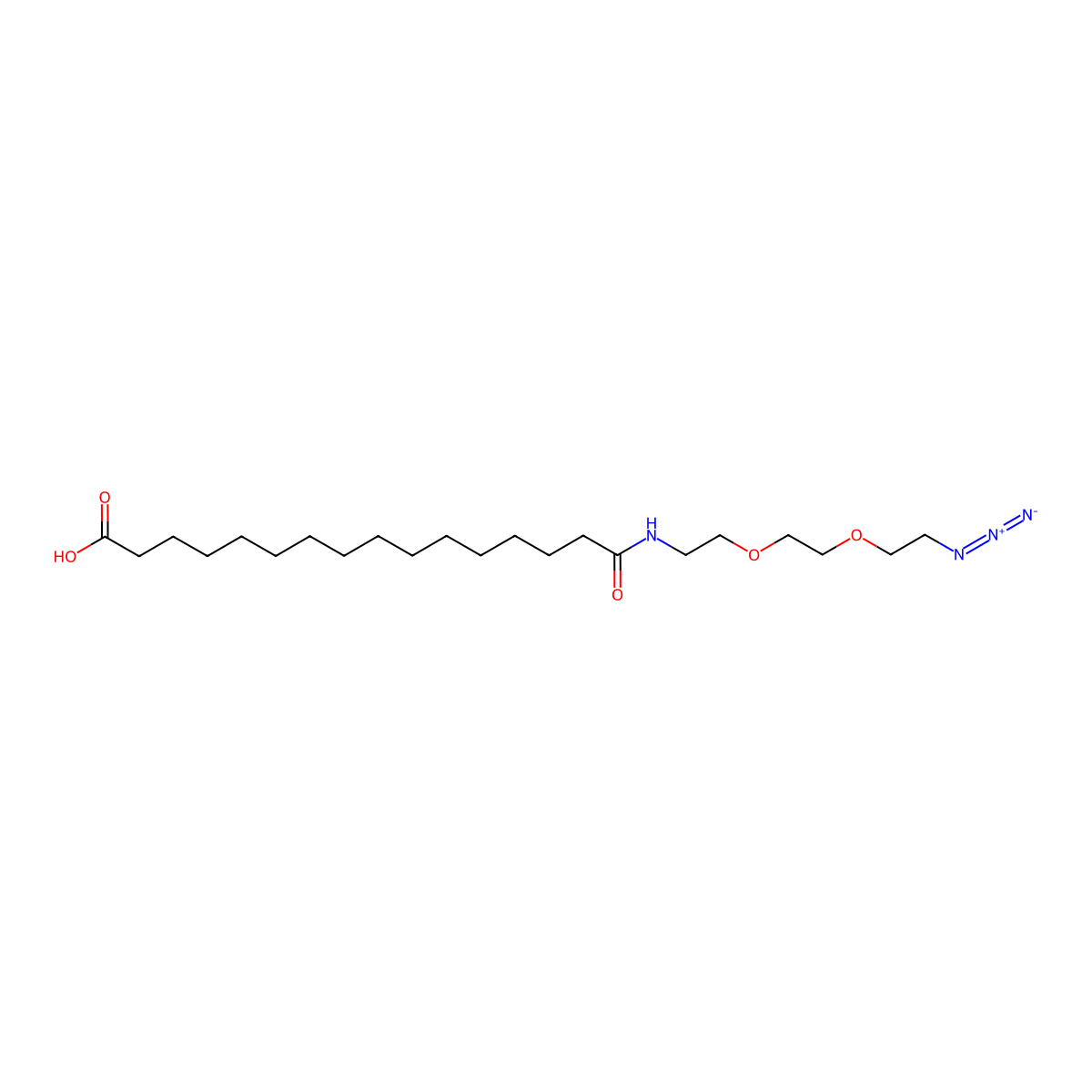 Azide-peg2-amide-C14-cooh molecular structure, CAS 3049664-45-8