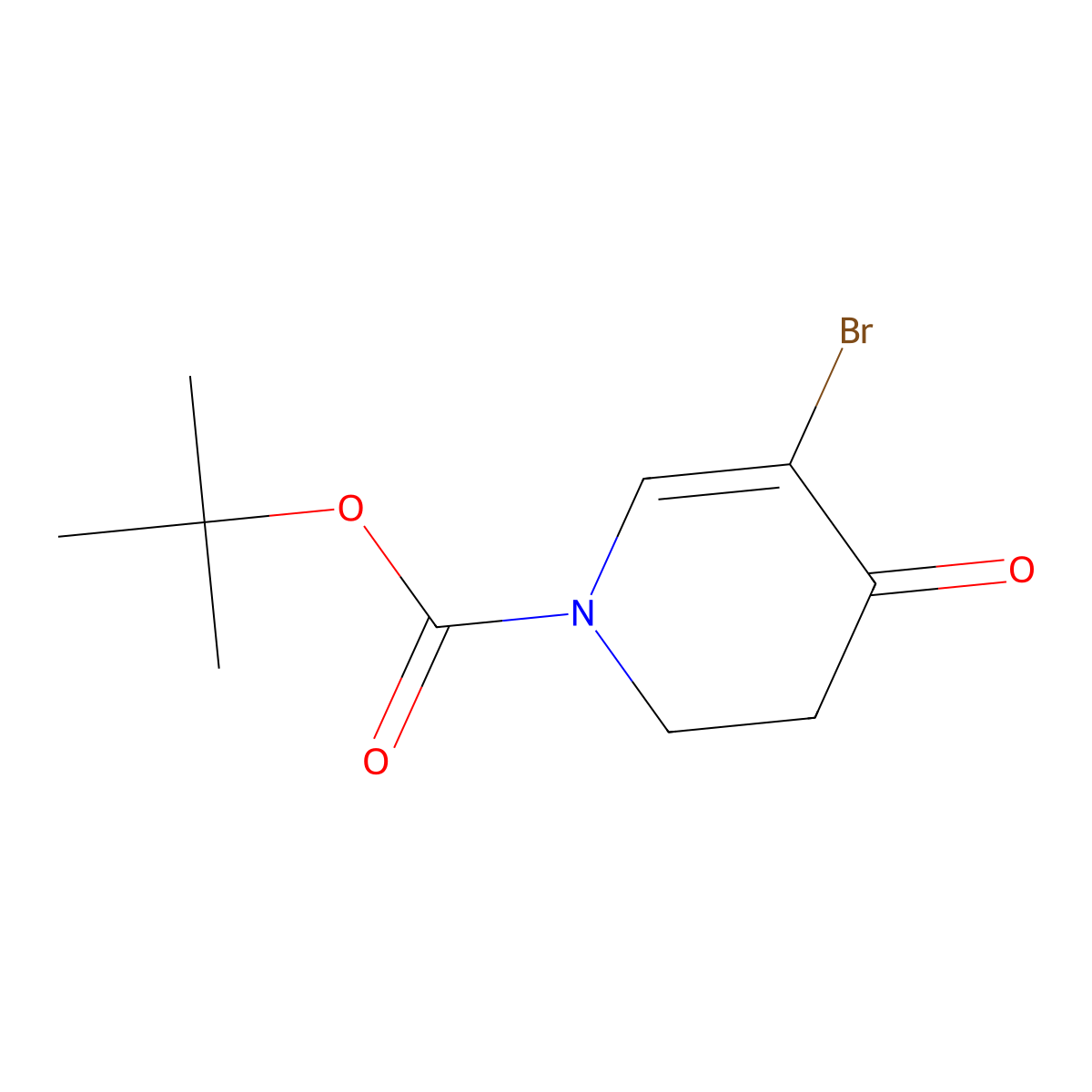 tert-Butyl 5-bromo-4-oxo-3,4-dihydropyridine-1(2H)-carboxylate molecular structure, CAS 3049710-99-5