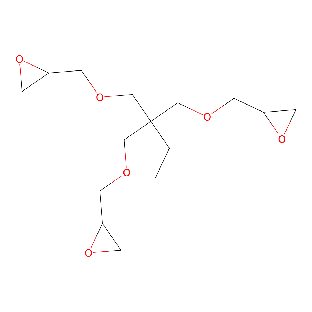 1-(2,3-Epoxypropoxy)-2,2-bis((2,3-epoxypropoxy)methyl)butane molecular structure, CAS 30499-70-8