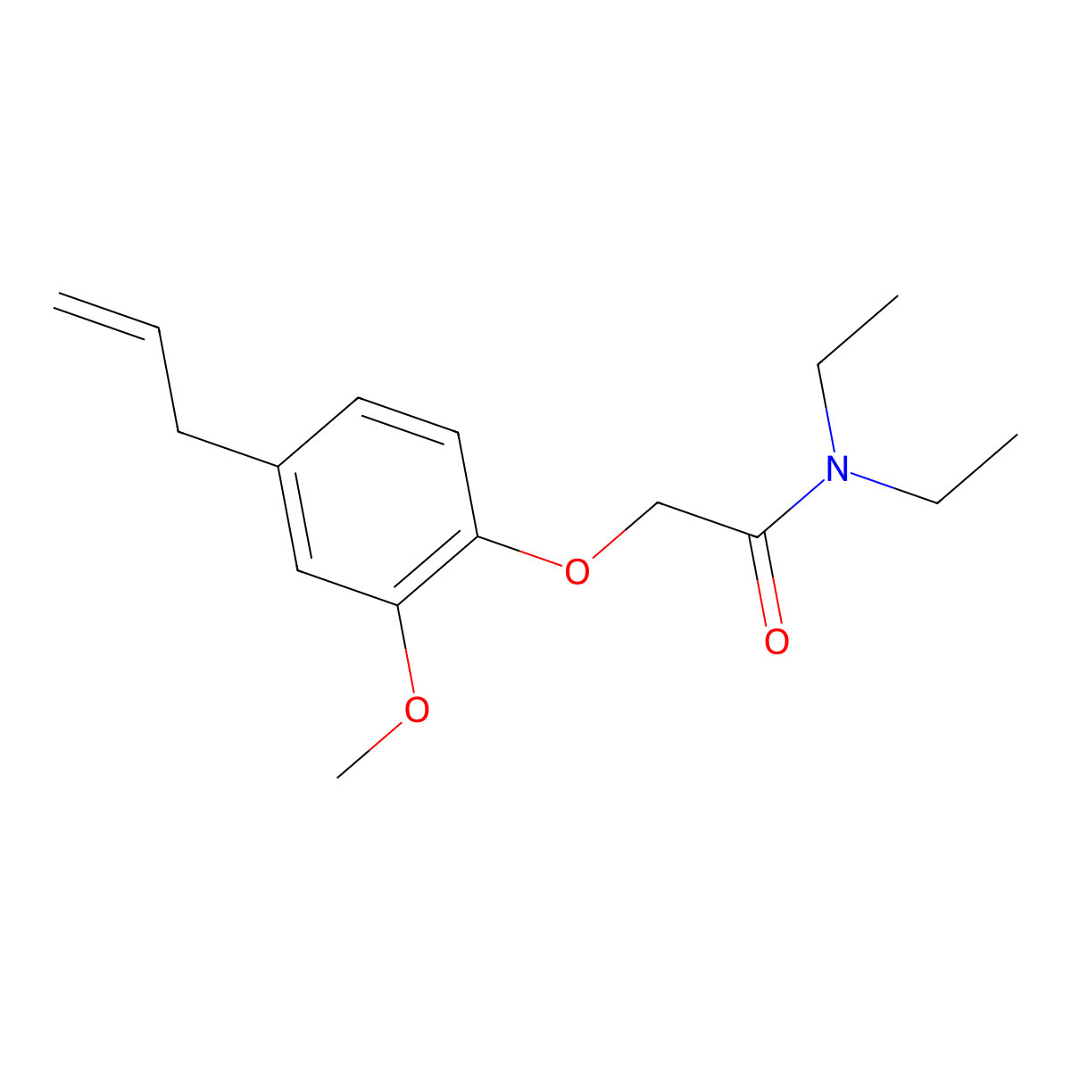 N,N-Diethyl-2-(2-methoxy-4-(2-propen-1-yl)phenoxy)acetamide molecular structure, CAS 305-13-5