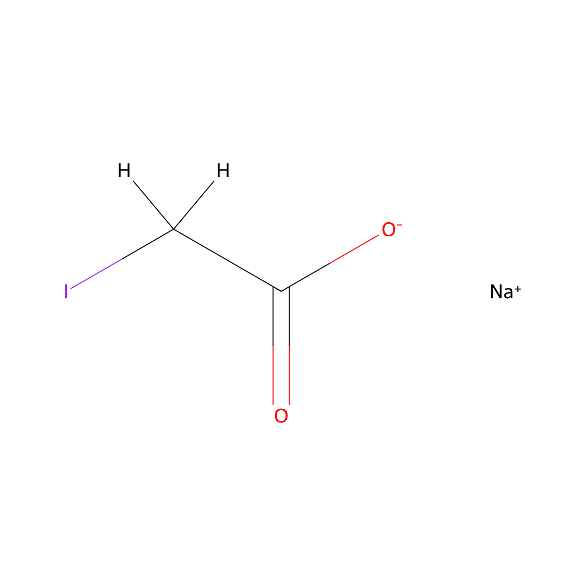 Sodium Iodoacetate molecular structure, CAS 305-53-3
