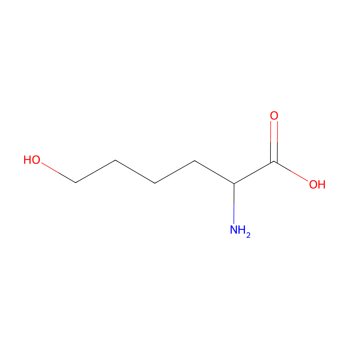 epsilon-Hydroxynorleucine molecular structure, CAS 305-77-1