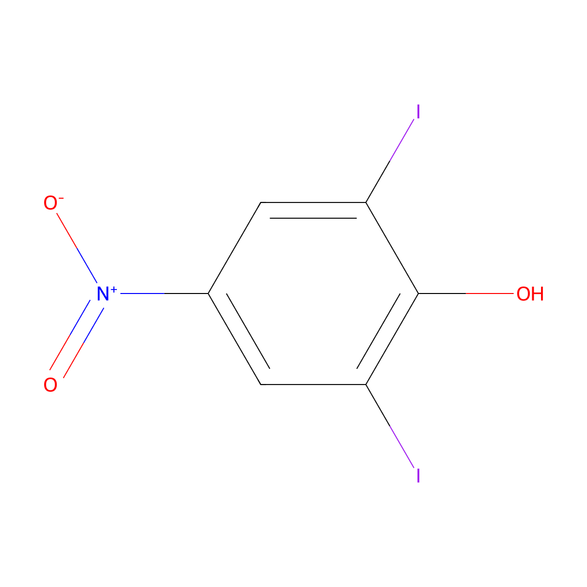 2,6-Diiodo-4-nitrophenol molecular structure, CAS 305-85-1